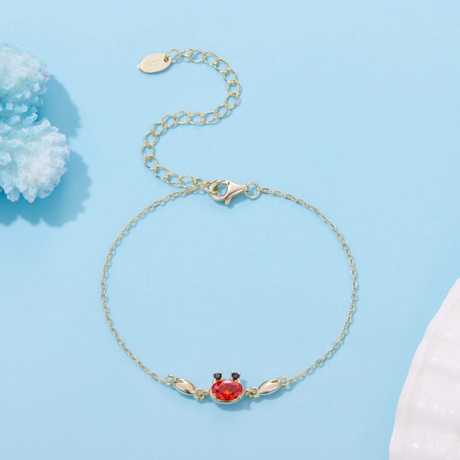 925 Sterling Silver Gold Plated CZ Bracelet 15+6cm for Women DestGlow
