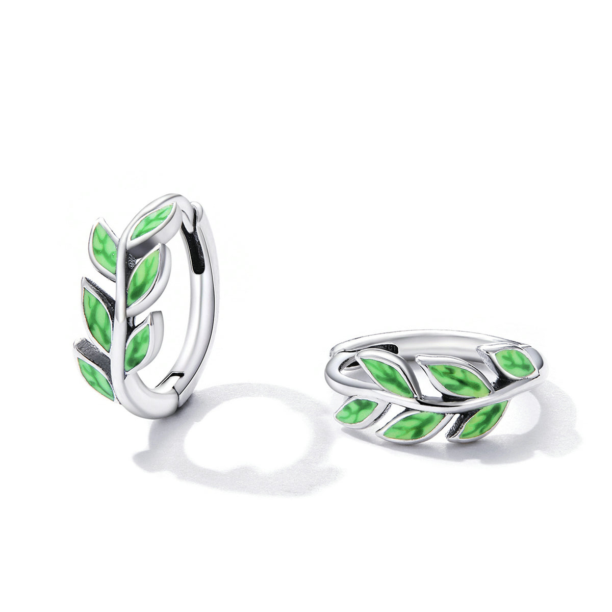 925 Sterling Silver Enamel Oxidized Silver Earrings for Women, 1.2*0.5cm DestGlow