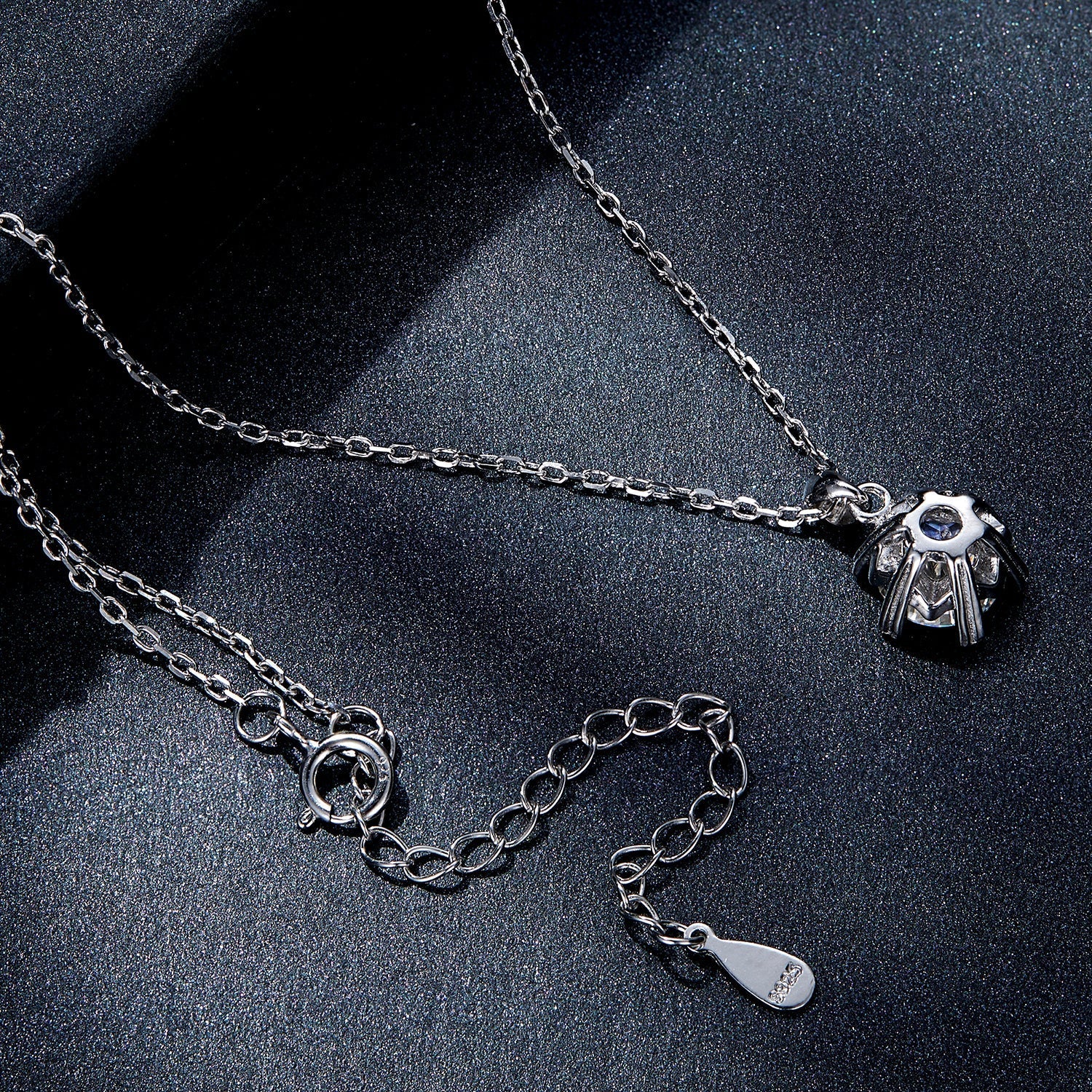 925 Sterling Silver Moissanite Necklace 39cm+5cm Length for Women DestGlow