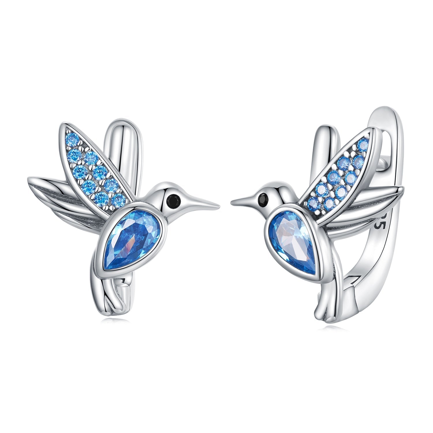 925 Sterling Silver Earrings with Pavé Setting and Oxidized Finish for Women DestGlow