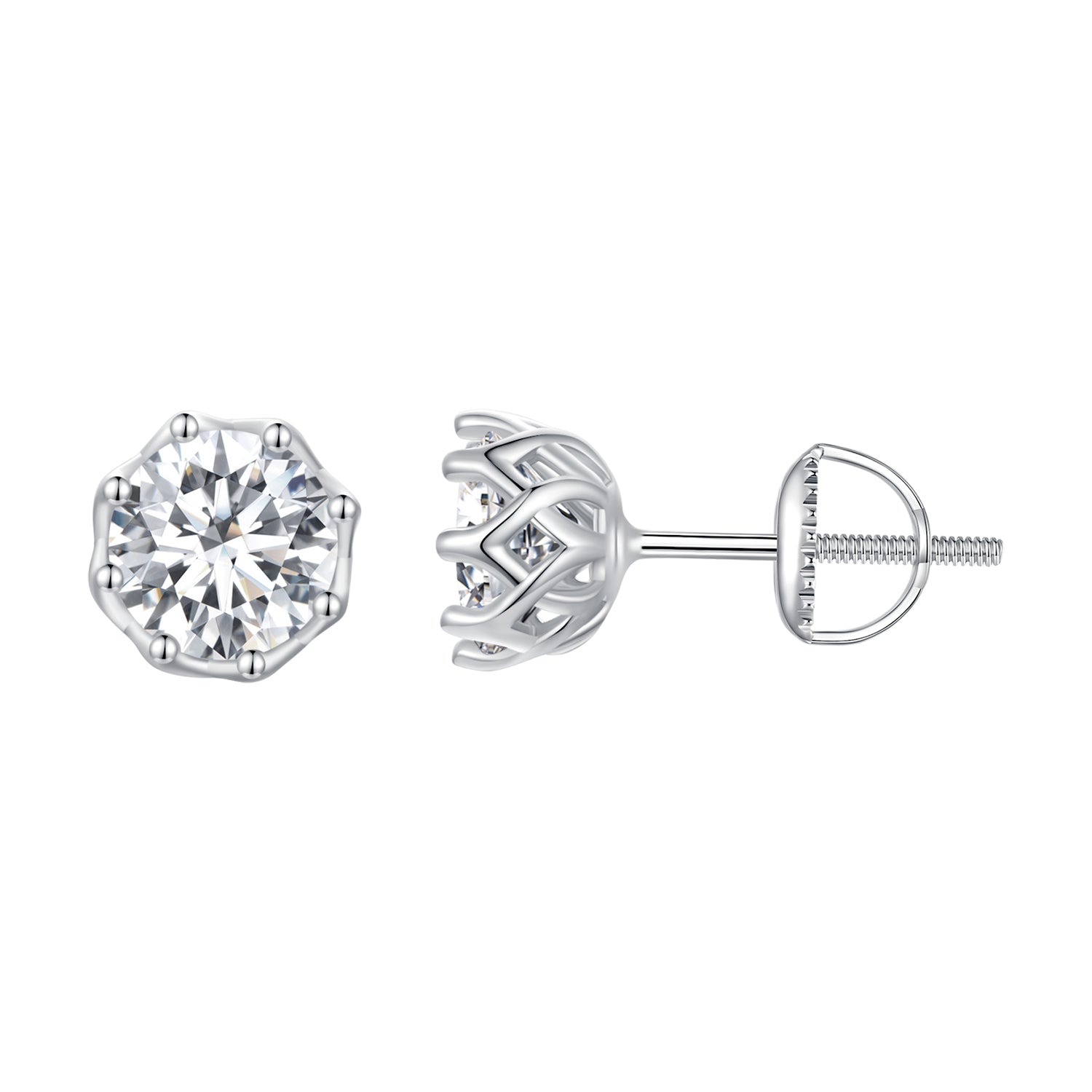 925 Sterling Silver Moissanite 0.5 Carat Earrings for Women DestGlow