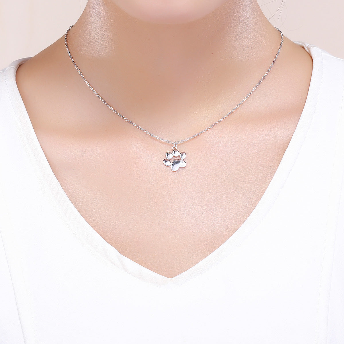 925 Sterling Silver Necklace with SCN Pendant 1.5x1.4cm for Women DestGlow