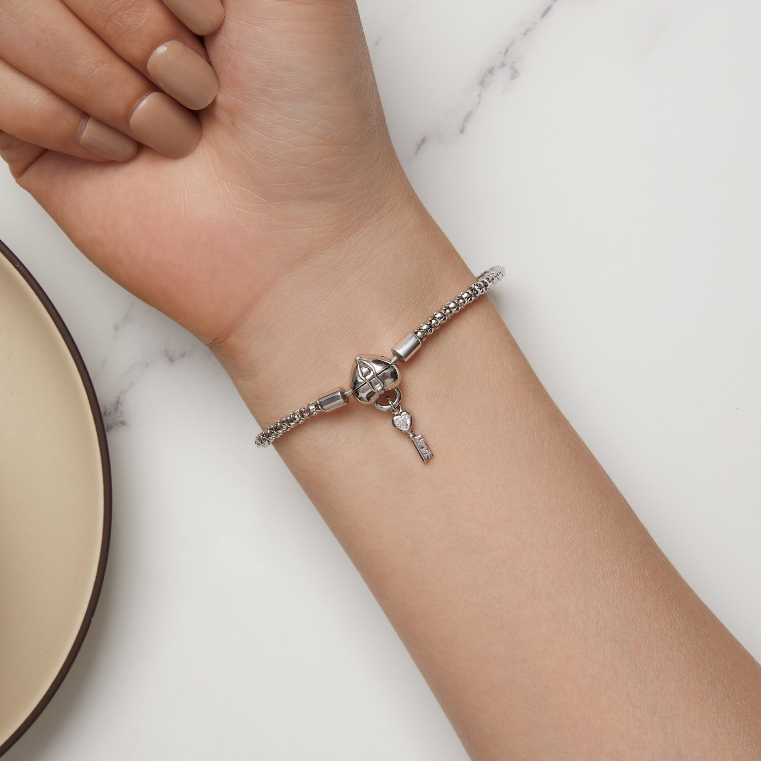 925 Sterling Silver Pavé Setting CZ Bracelet Size 17.0 for Women DestGlow