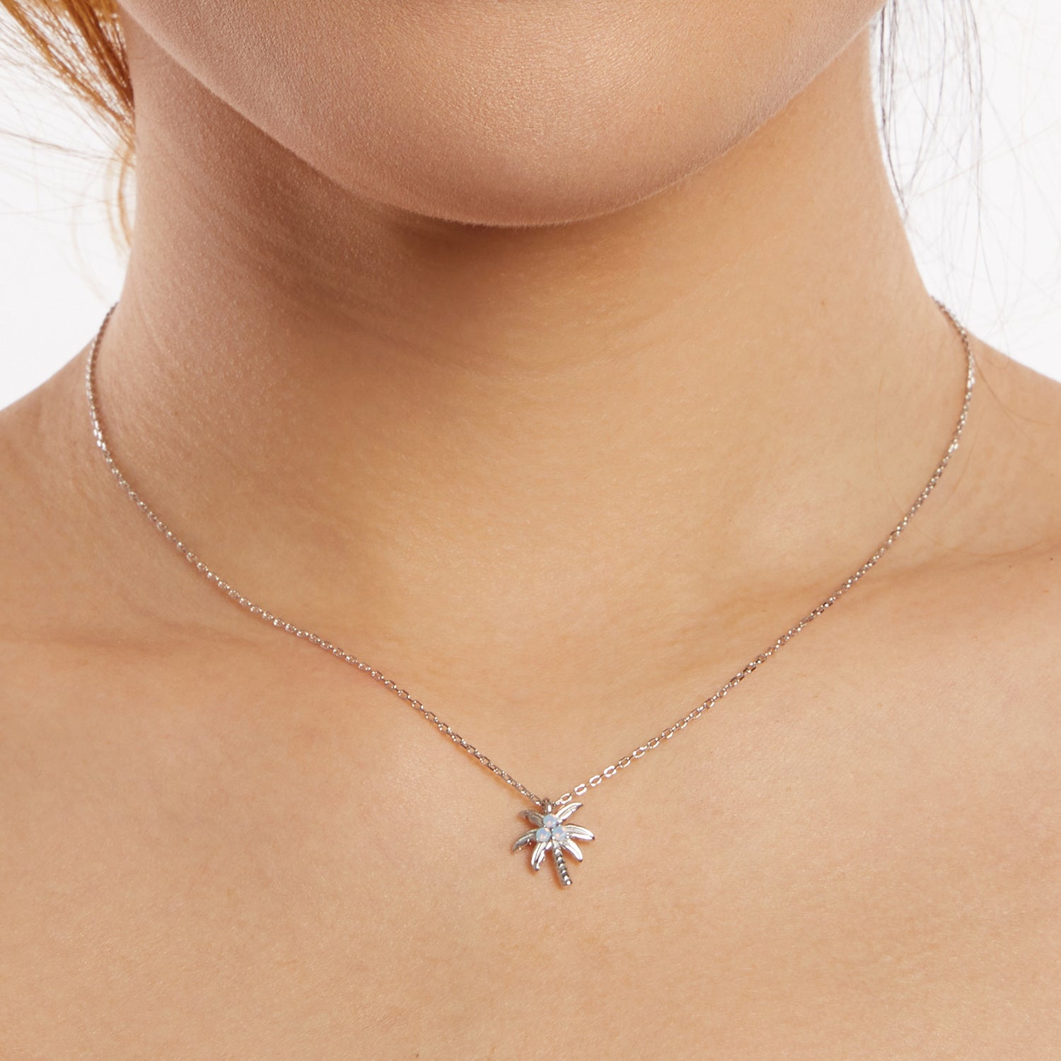 925 Sterling Silver + Nano Opal Stone Pendant Necklace for Women DestGlow