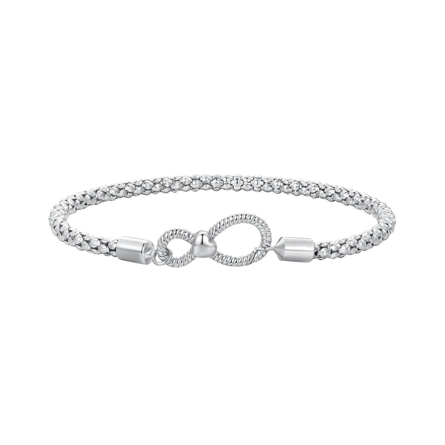 925 Sterling Silver Infinity Love Bracelet for Women - Size 17.0 DestGlow