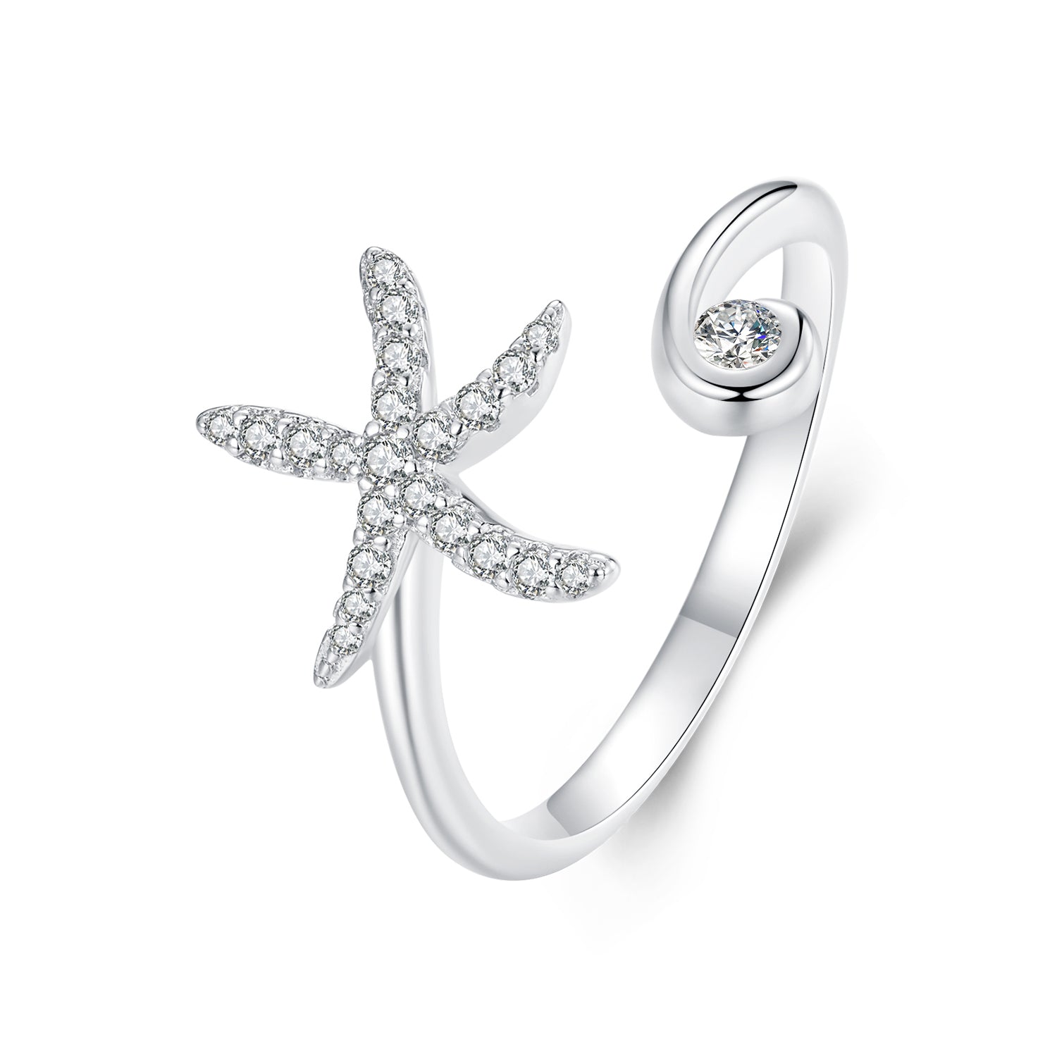 925 Sterling Silver Pavé Setting White Gold Ring for Women DestGlow