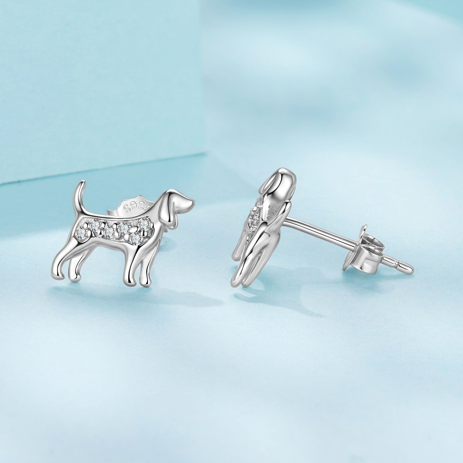 925 Sterling Silver Pavé Set CZ White Gold Plated Earrings for Women DestGlow