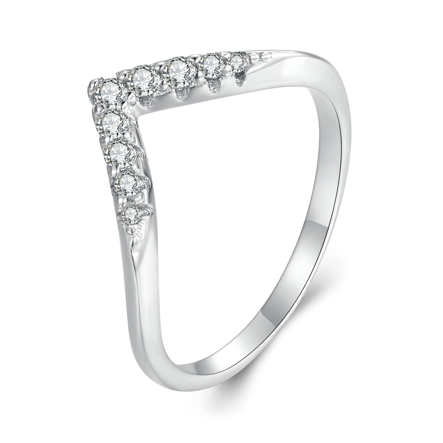 S925 Sterling Silver Moissanite 1.7mm Ring for Women - Size 6 DestGlow