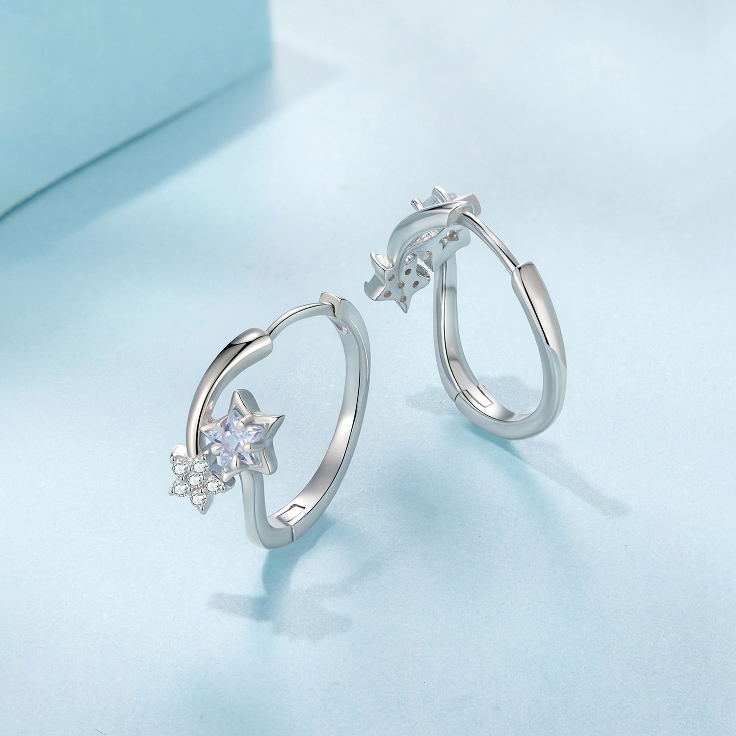 925 Sterling Silver Wedding Earrings with White Gold Plating and CZ Stones for Women DestGlow