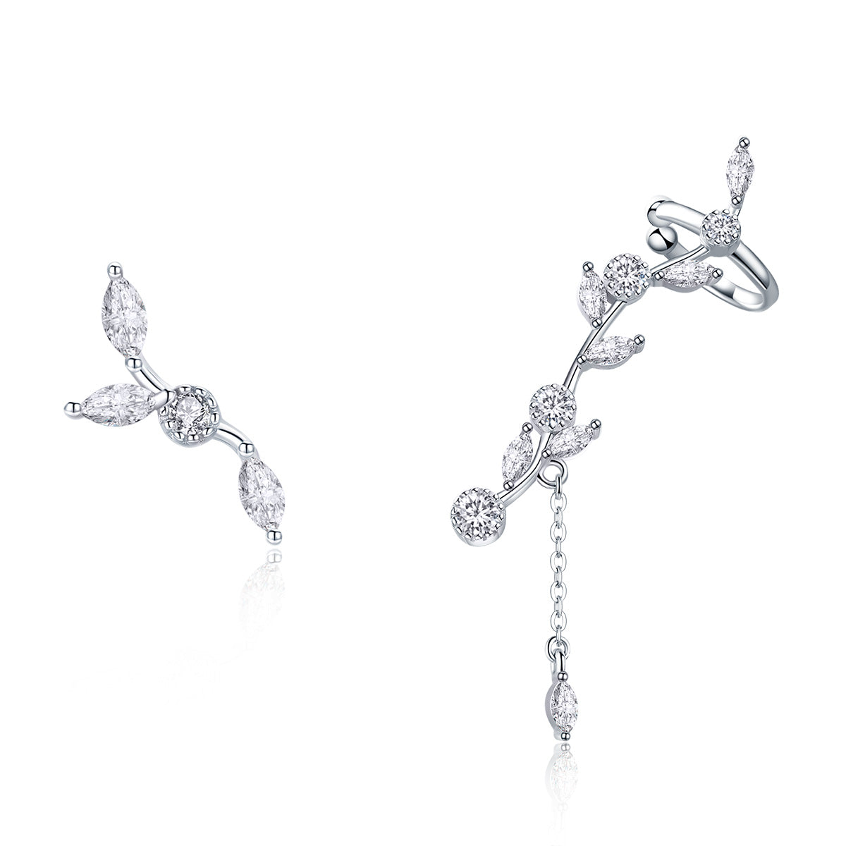 925 Sterling Silver Earrings with Platinum Plating and CZ for Women DestGlow