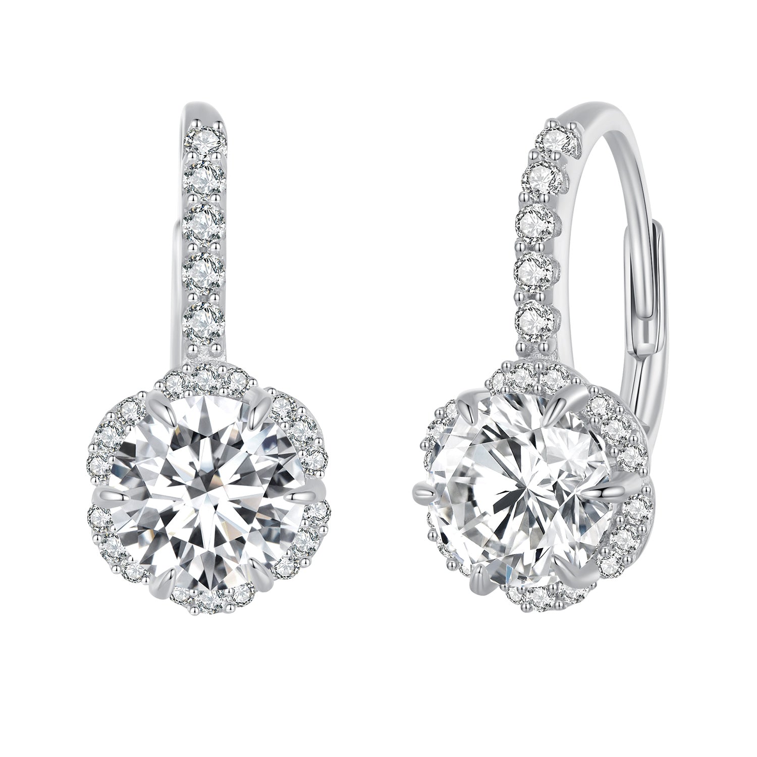925 Sterling Silver Moissanite 6.5 Carat Earrings for Women DestGlow