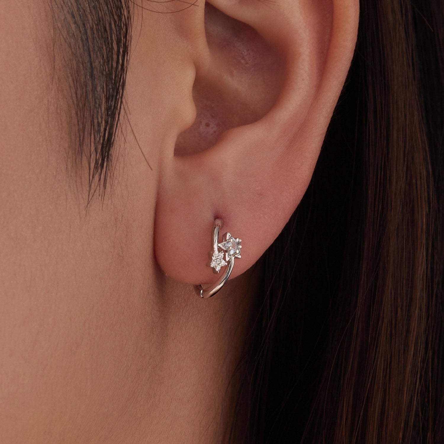 925 Sterling Silver Wedding Earrings with White Gold Plating and CZ Stones for Women DestGlow