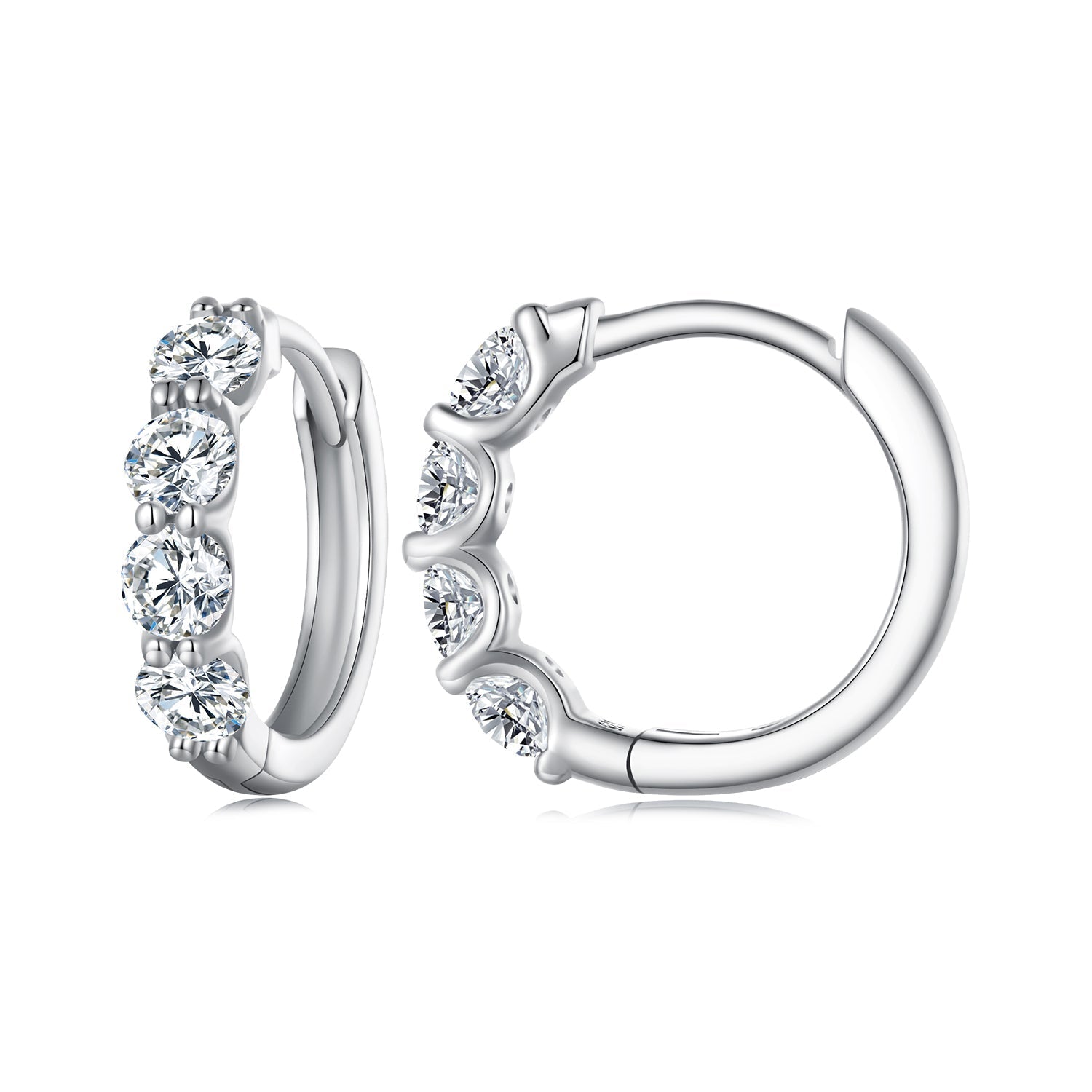 925 Sterling Silver Moissanite 0.1 Carat Platinum Plated Earrings for Women DestGlow
