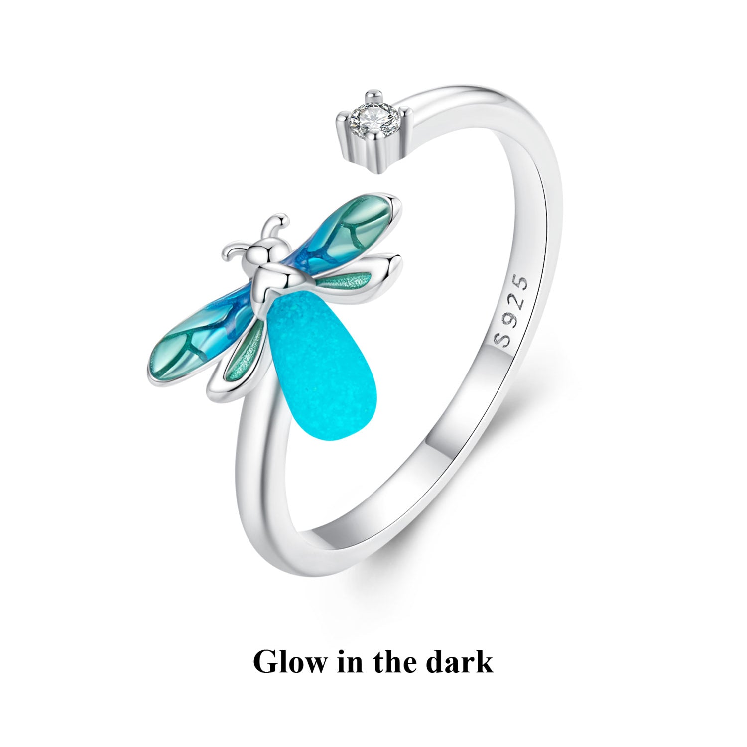 925 Sterling Silver White Gold Plated Enamel Pavé Setting CZ Ring DestGlow