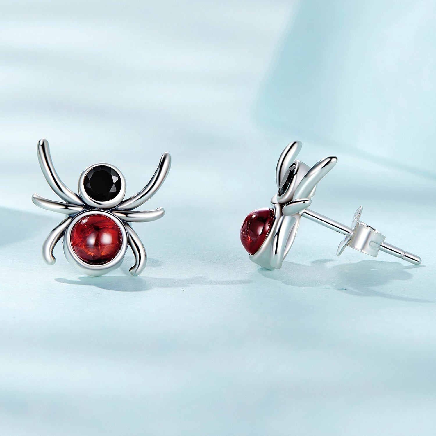 925 Sterling Silver Earrings with Pavé Setting CZ and Transparent Glass DestGlow