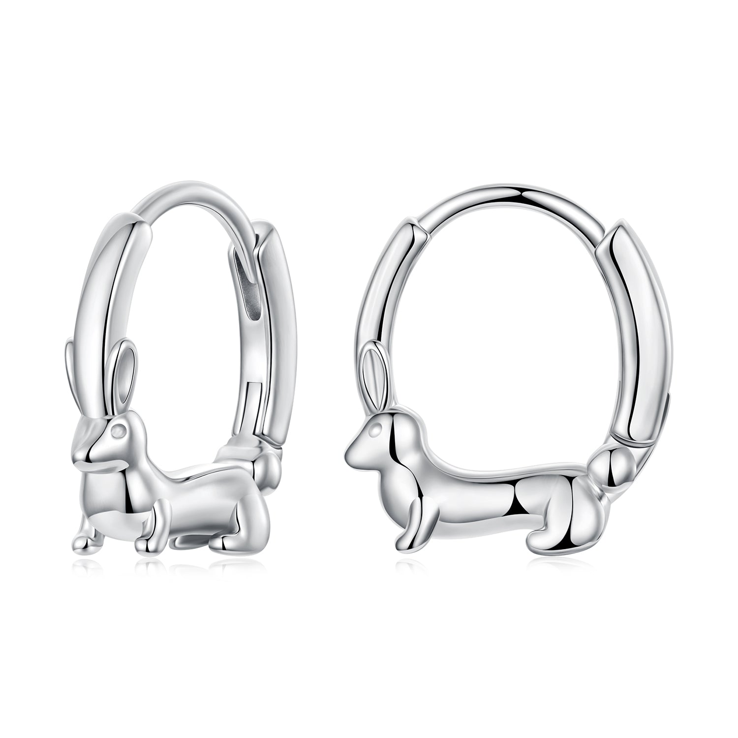 925 Sterling Silver White Gold Plated Hoop Earrings for Women DestGlow
