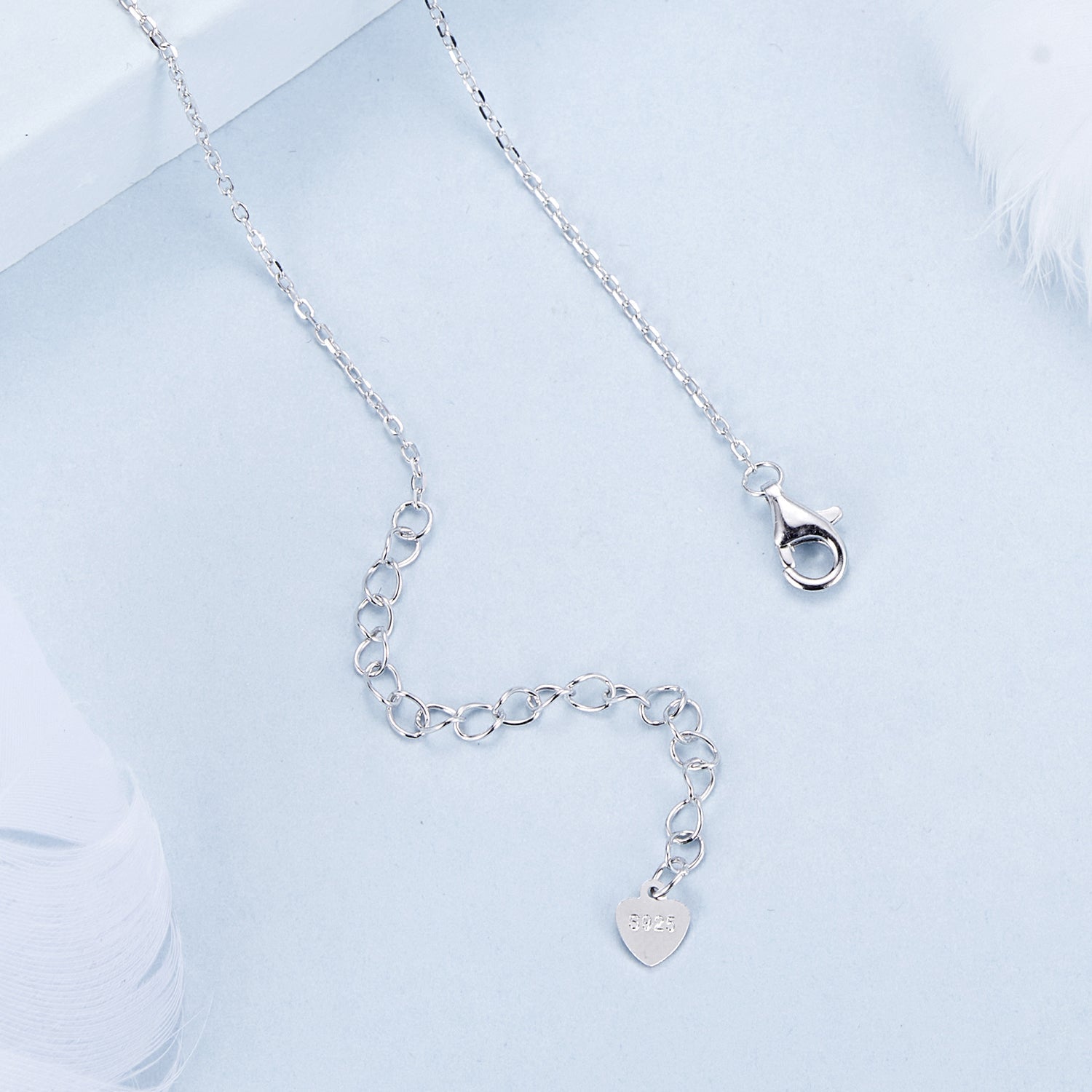925 Sterling Silver White Gold Plated Necklace with CZ Pavé Setting for Women DestGlow
