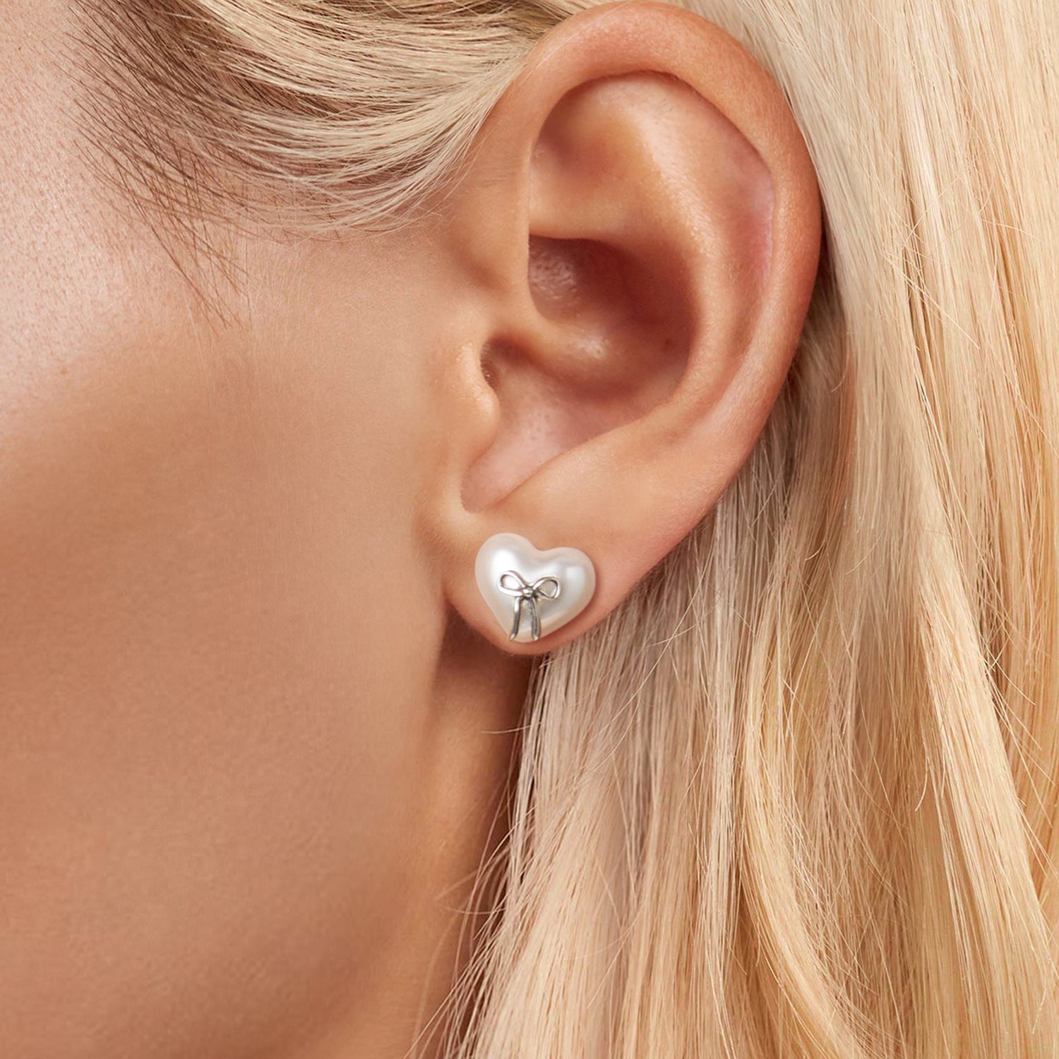 925 Sterling Silver Earrings with Quality Shell Pearl, Size 1*1.2cm for Women DestGlow