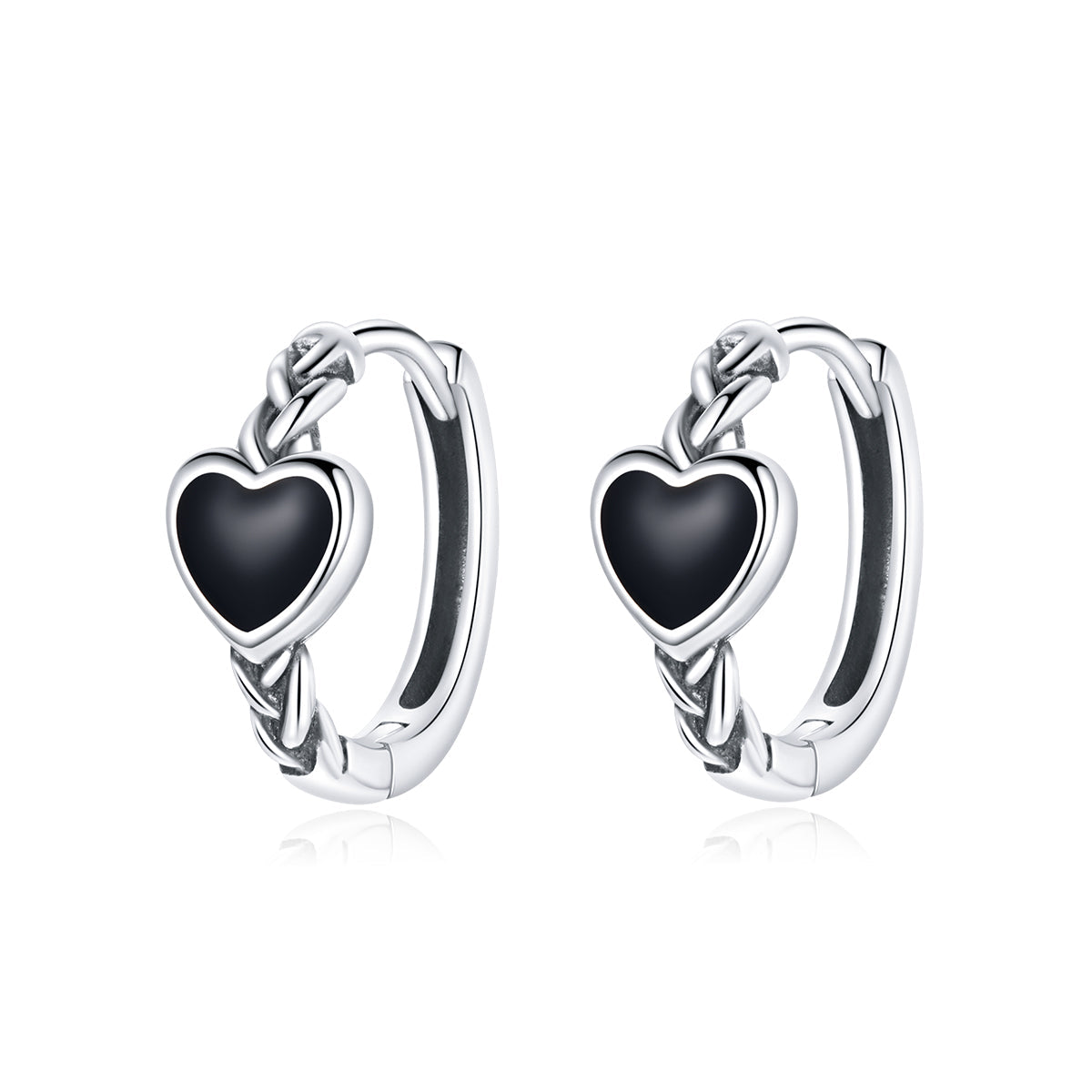 925 Sterling Silver Oxidized Enamel Earrings for Women - 1.2*0.5 cm DestGlow