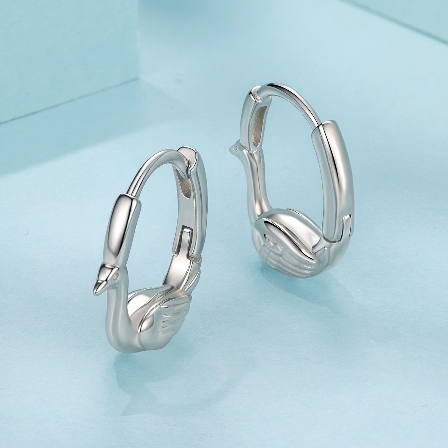 925 Sterling Silver Plated White Gold Hoop Earrings for Women DestGlow