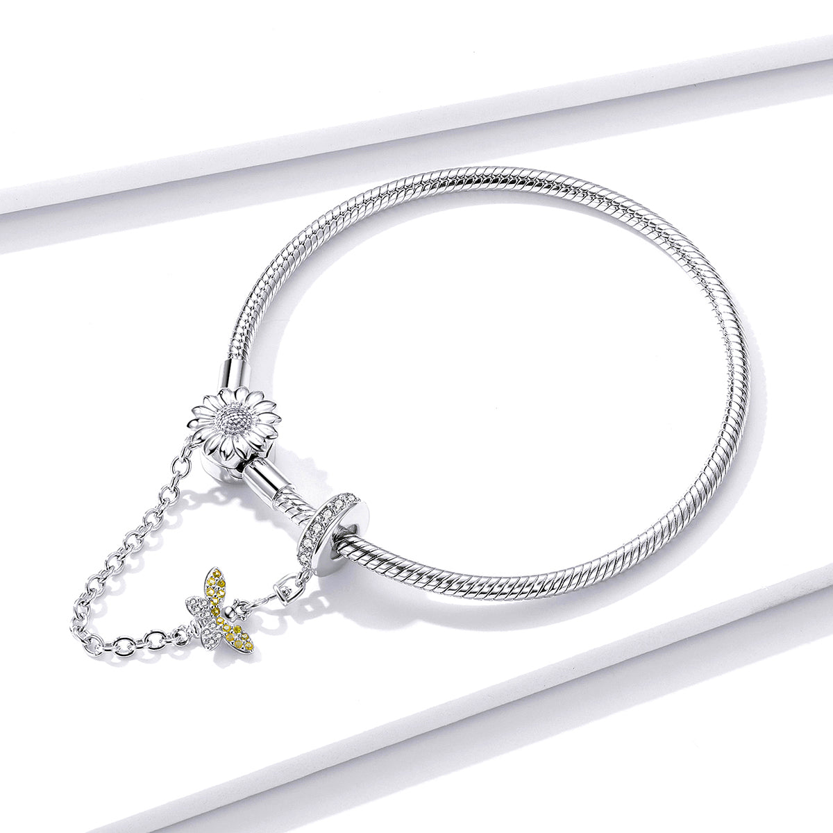 925 Sterling Silver Adjustable Length 17cm Bracelet for Women DestGlow