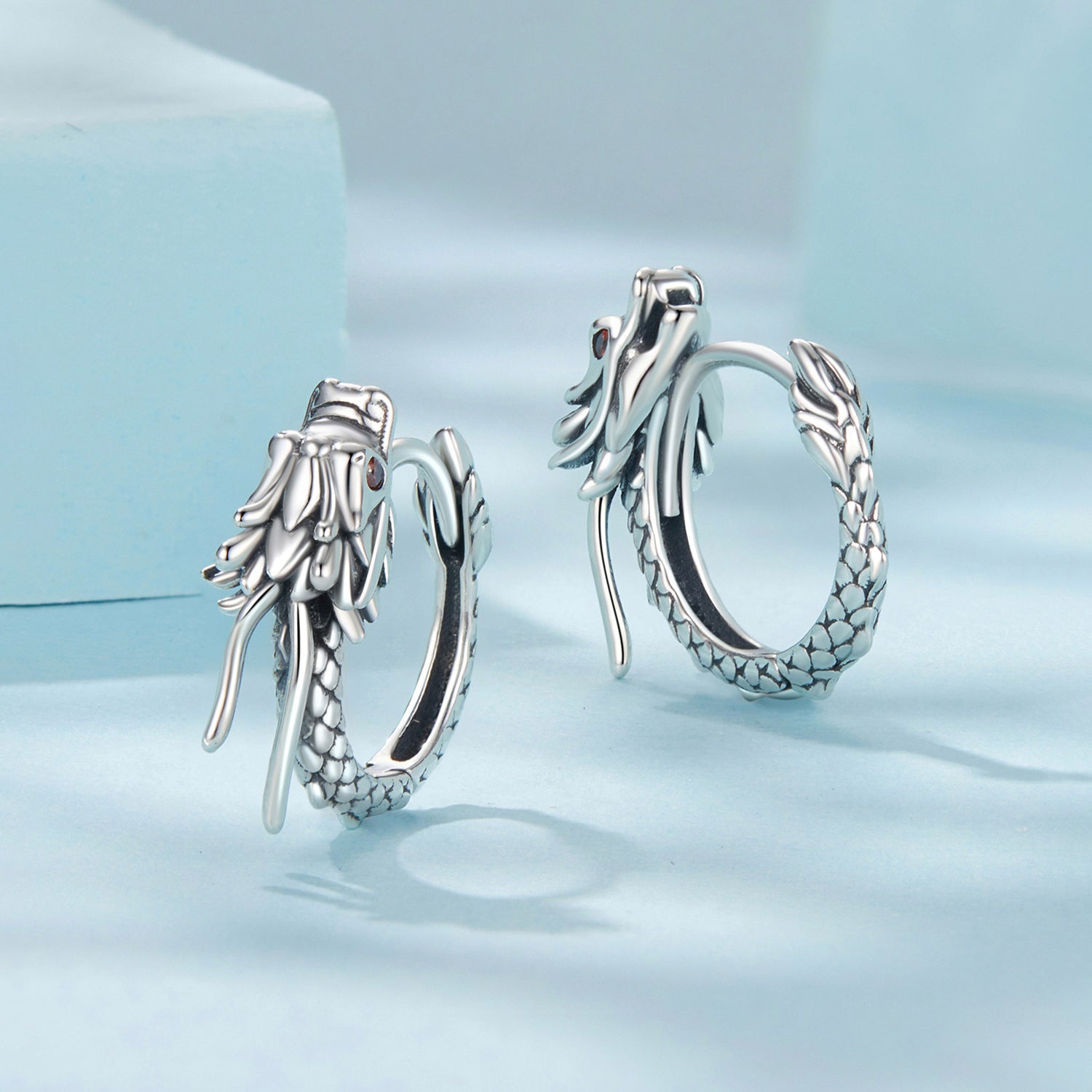 925 Sterling Silver Pave Setting CZ Oxidized Earrings for Women DestGlow