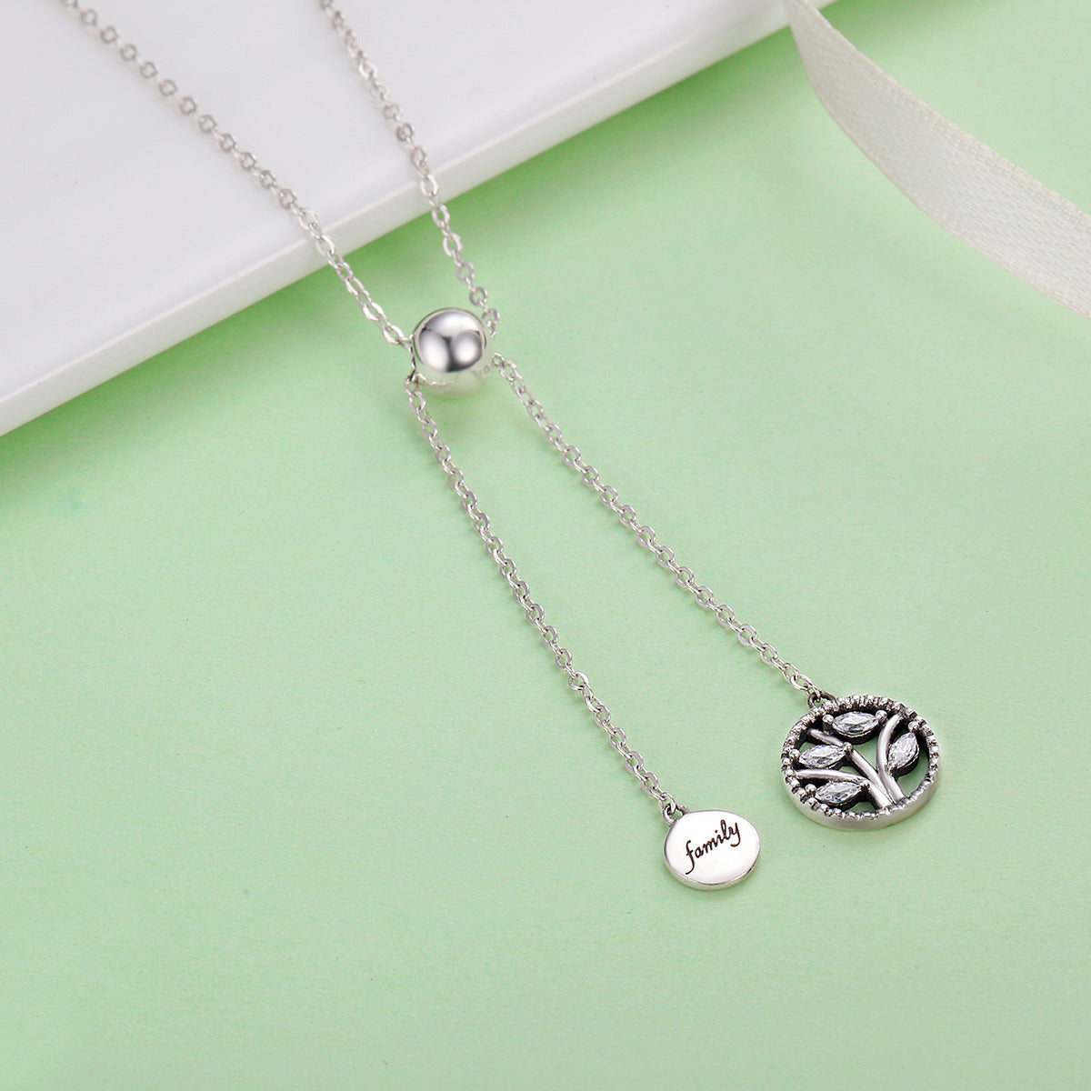 925 Sterling Silver Necklace 42CM Length with 9.5CM Pendant for Women DestGlow