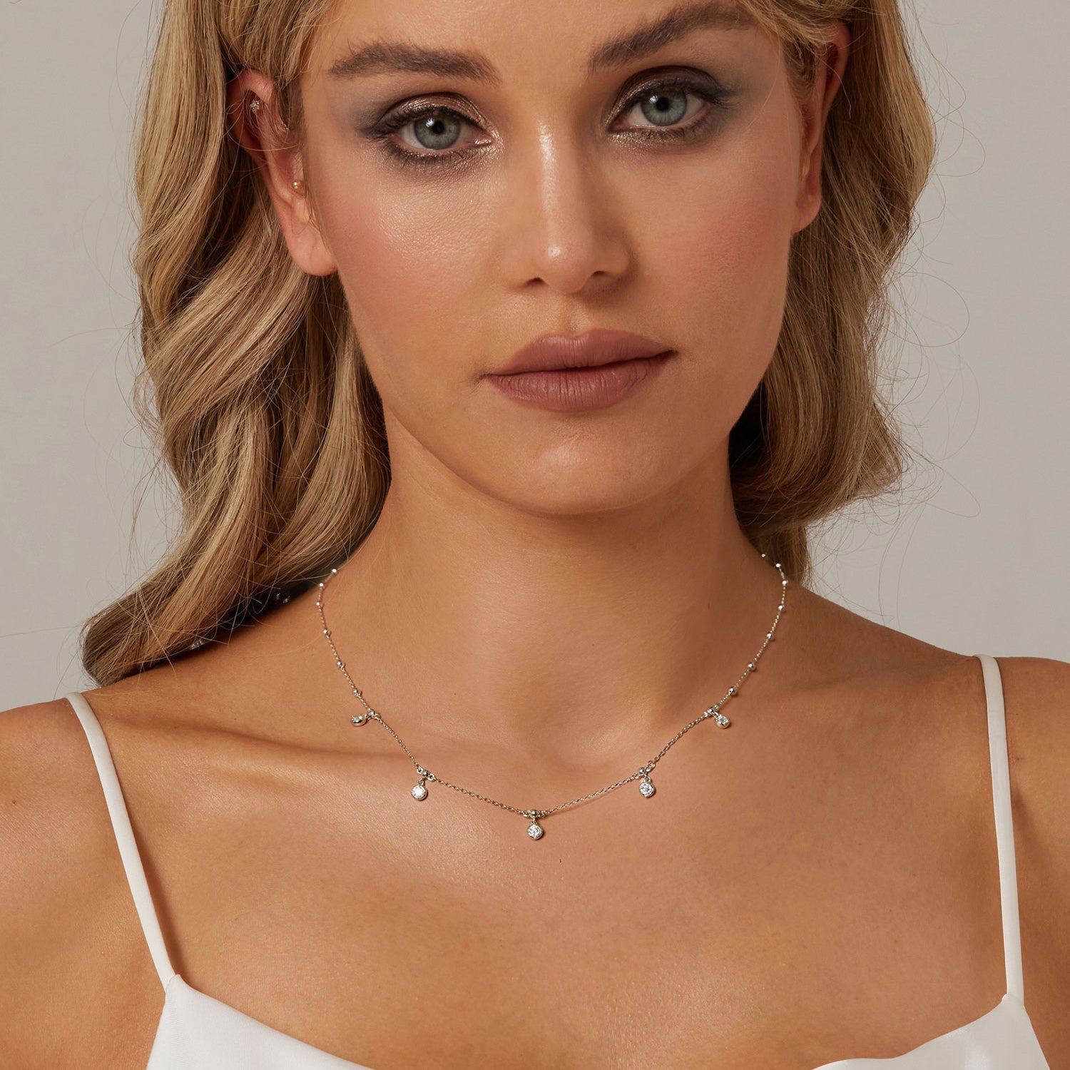 925 Sterling Silver 3mm Moissanite Necklace for Women DestGlow