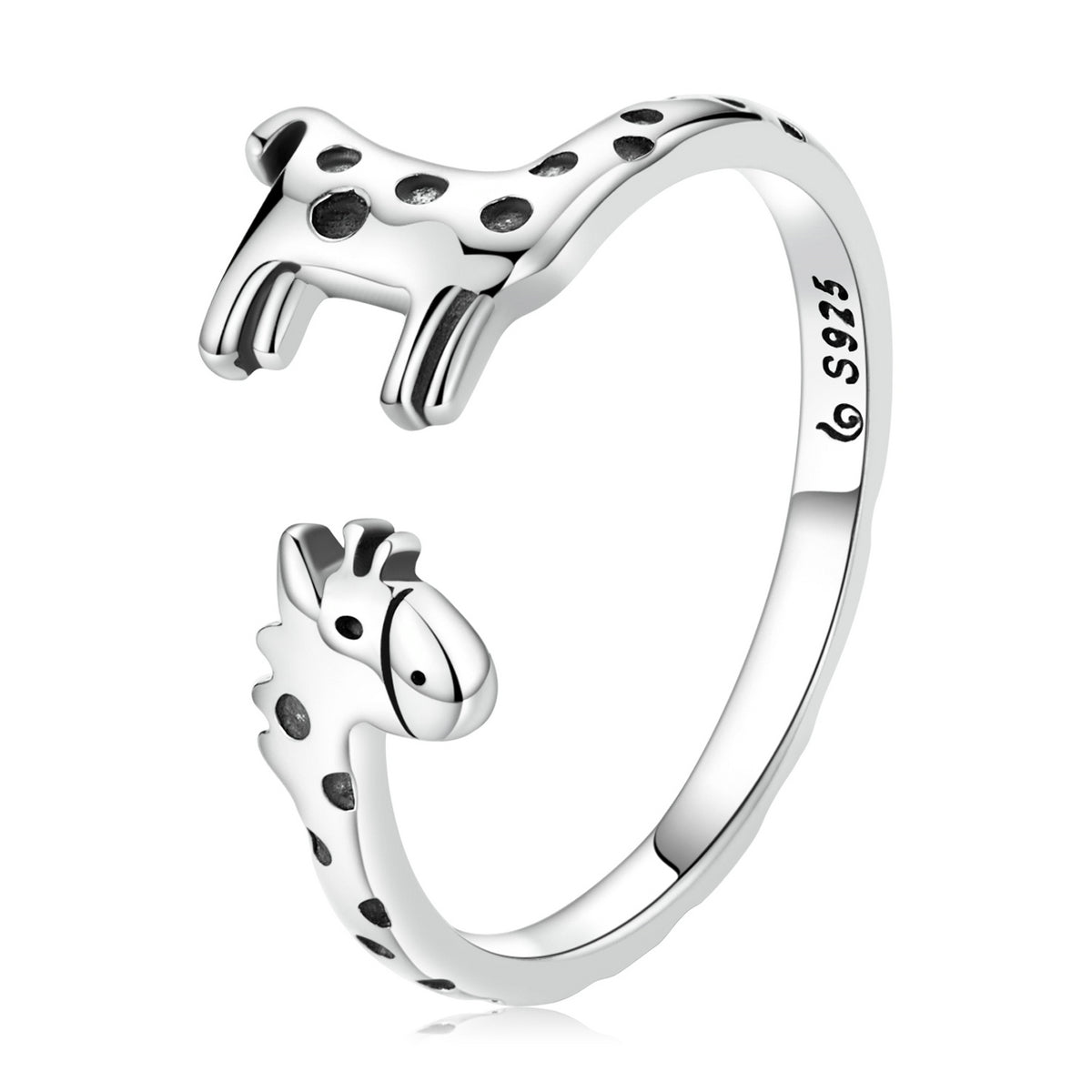 925 Sterling Silver Oxidized Giraffe Ring for Women by Bids.com