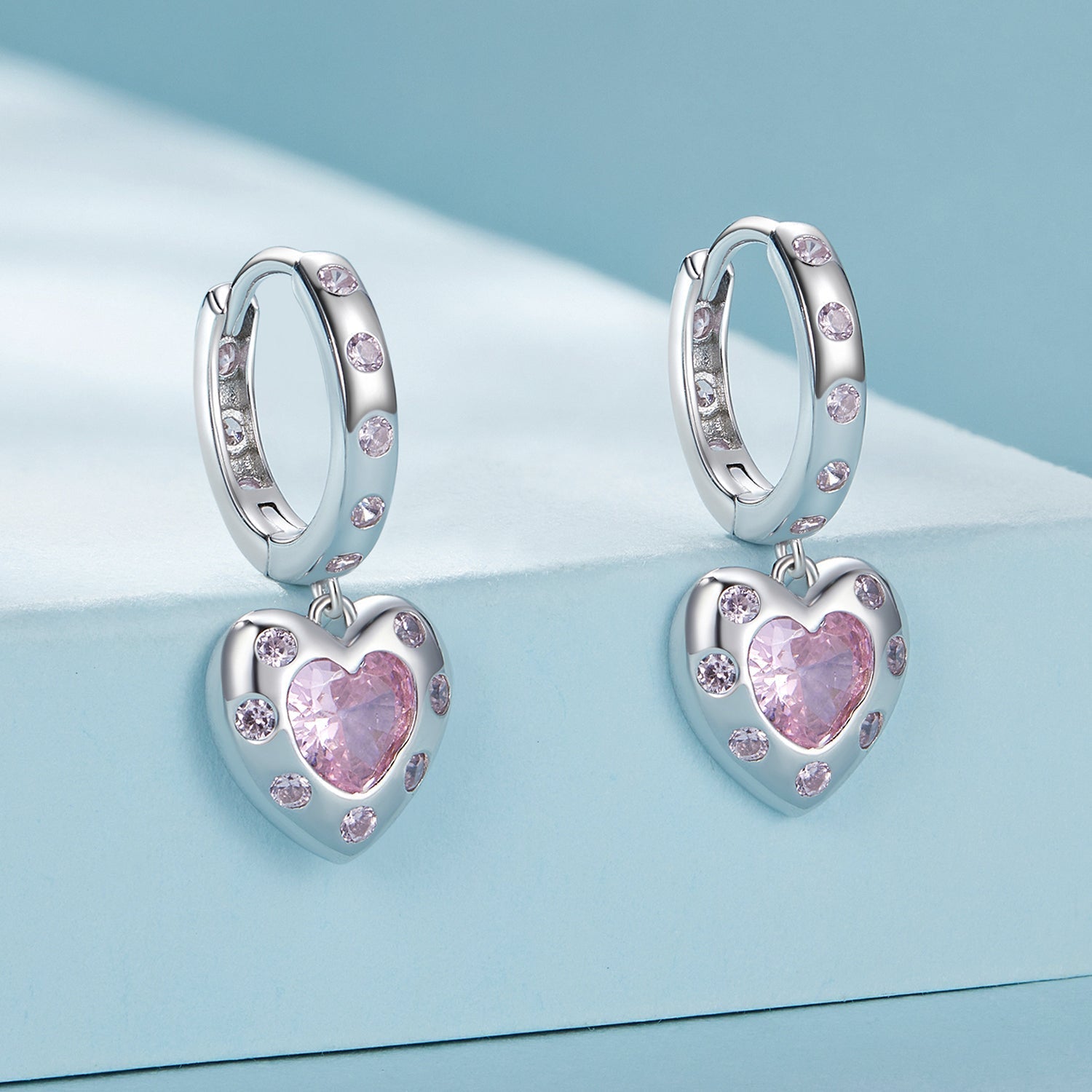 925 Sterling Silver Pavé Setting CZ Earrings for Women DestGlow