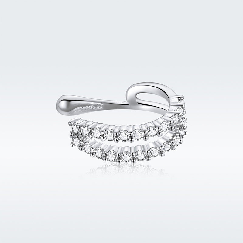925 Sterling Silver Plated Platinum CZ Earrings DestGlow