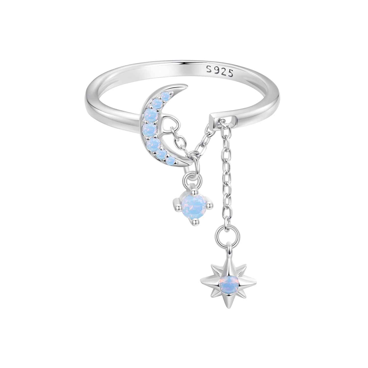 925 Sterling Silver Nano Opal Stone Ring for Women DestGlow
