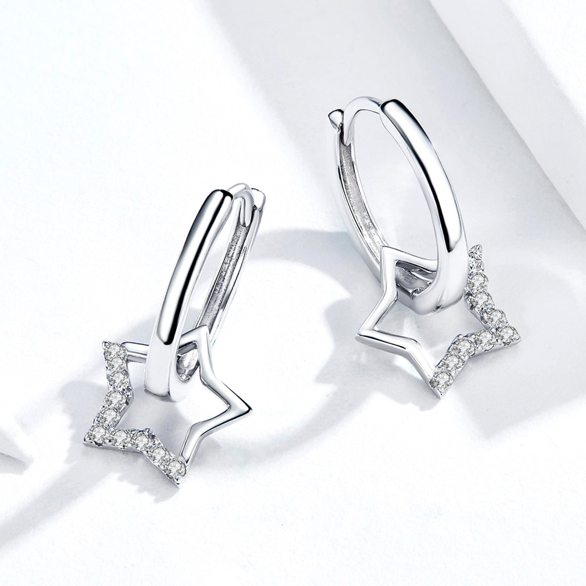 S925 Sterling Silver Plated Platinum CZ Earrings for Women DestGlow