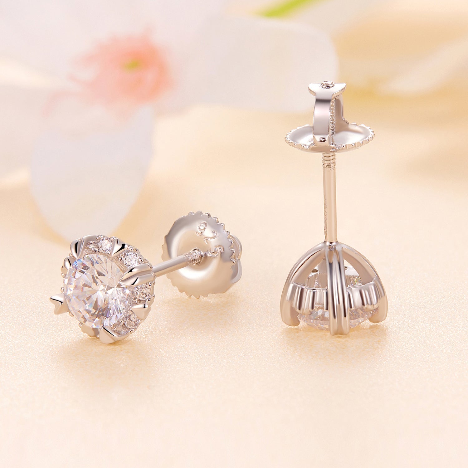 925 Sterling Silver Moissanite 0.50 Carat Earrings for Women DestGlow