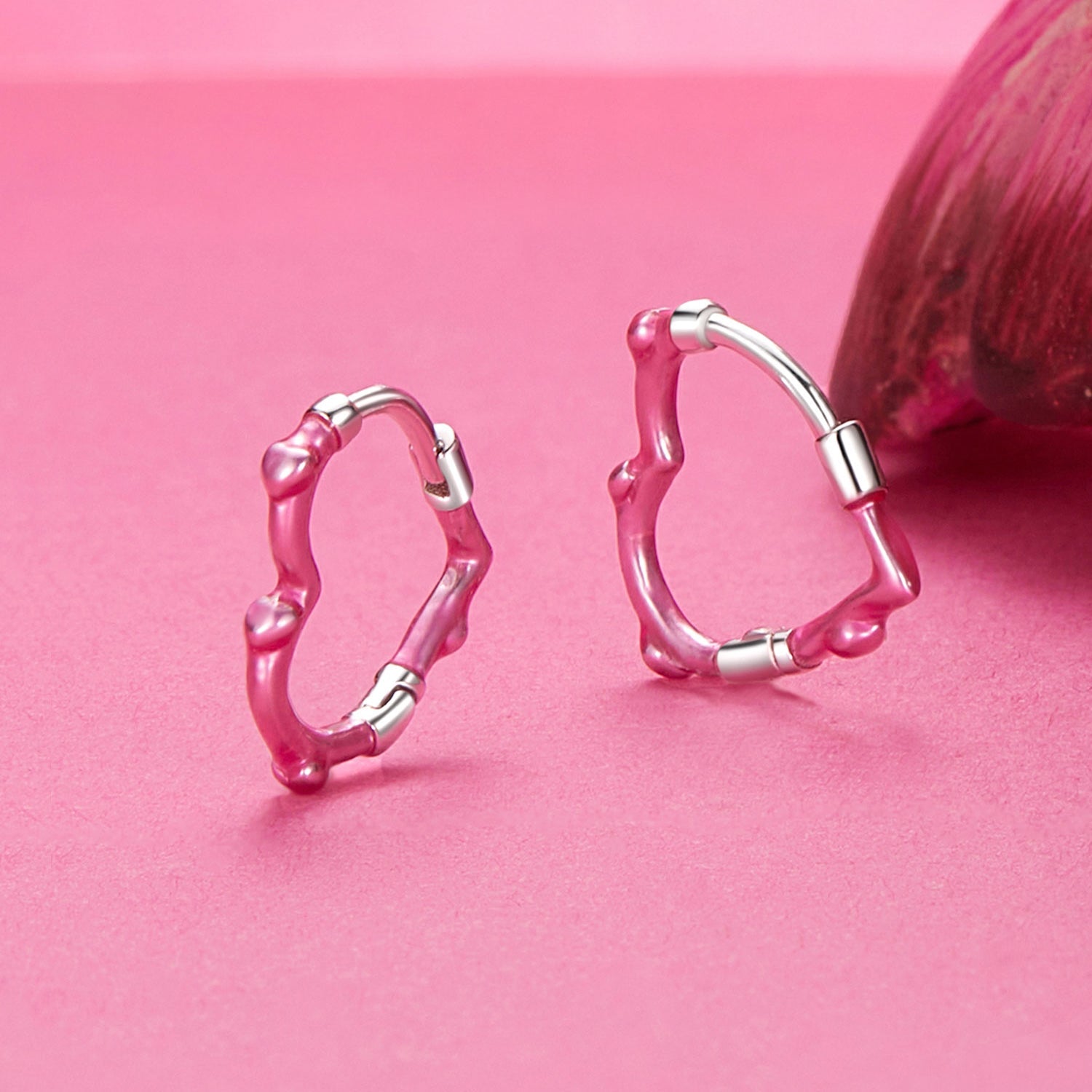 S925 Sterling Silver Enamel Platinum Plated Earrings 13*2mm for Women DestGlow