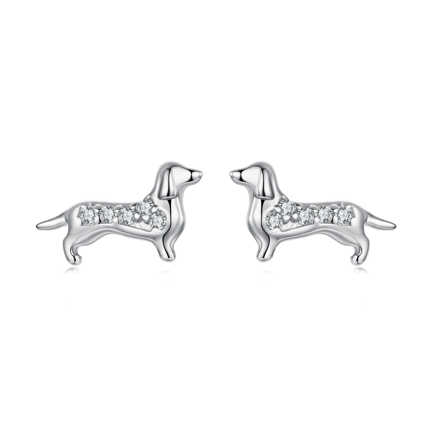 925 Sterling Silver Earrings with Pavé Setting and White Gold Plating for Women DestGlow