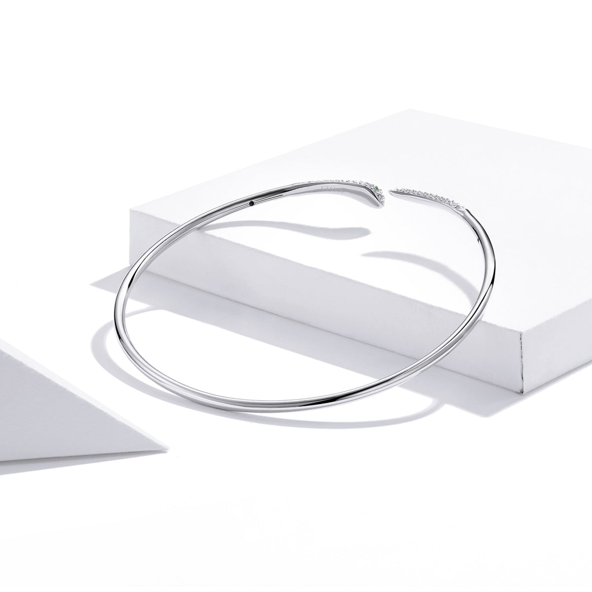 S925 Sterling Silver Bracelet with Pavé Setting CZ 6cm Diameter for Women DestGlow
