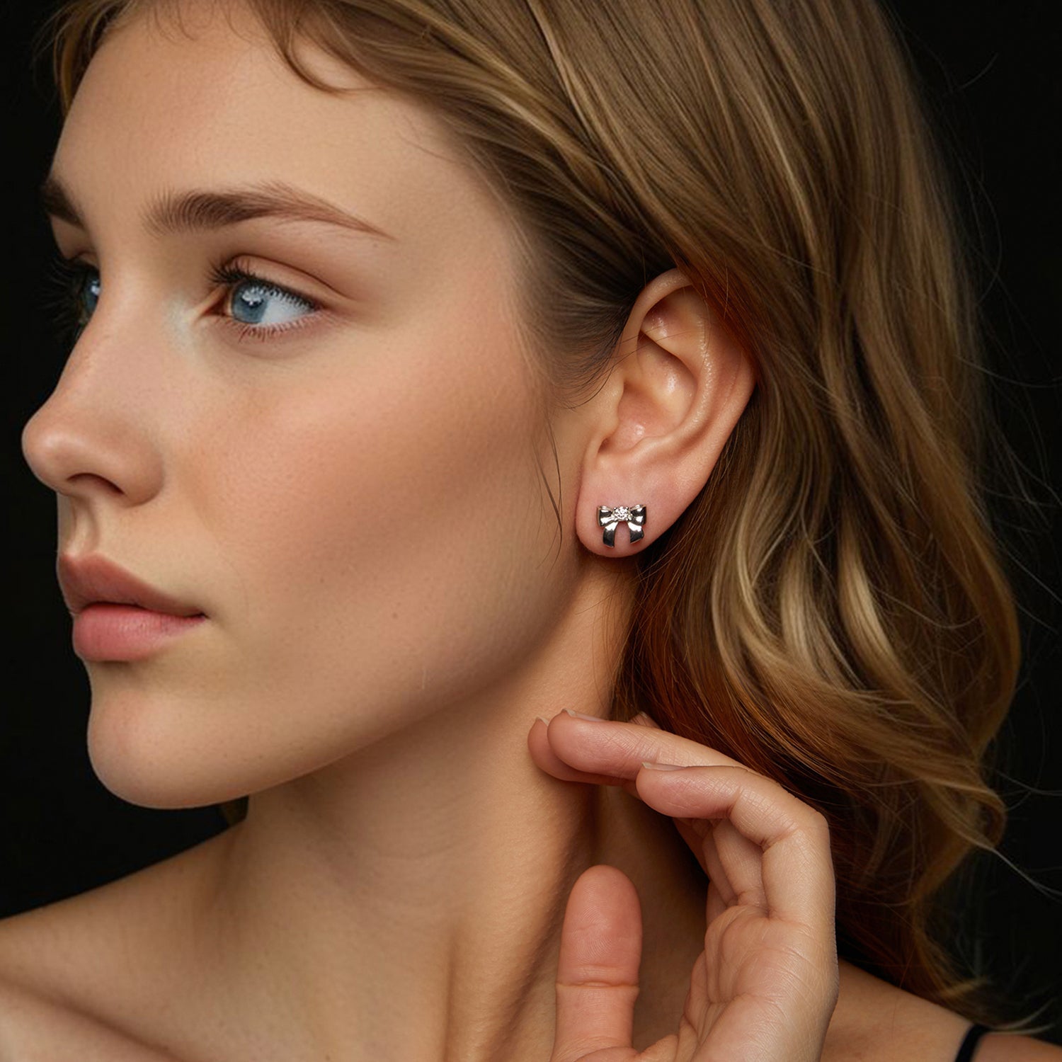925 Sterling Silver Moissanite Earrings 0.3 cm for Women DestGlow