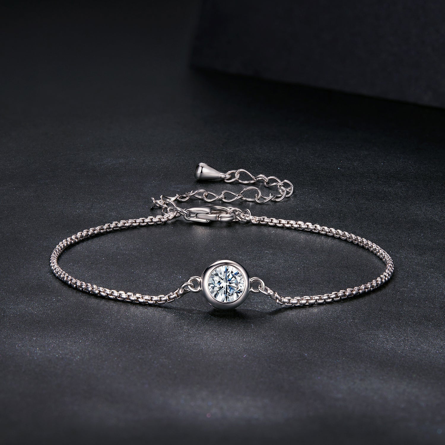 925 Sterling Silver 0.50 Carat Moissanite Bracelet for Women DestGlow