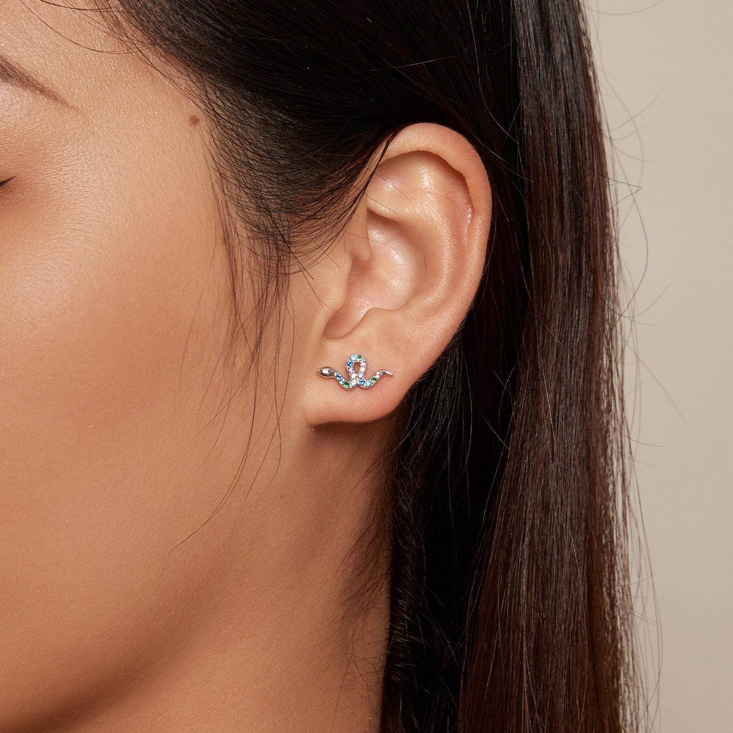 925 Sterling Silver Earrings with Pavé Setting CZ, 7x15mm, Plated Platinum for Women DestGlow