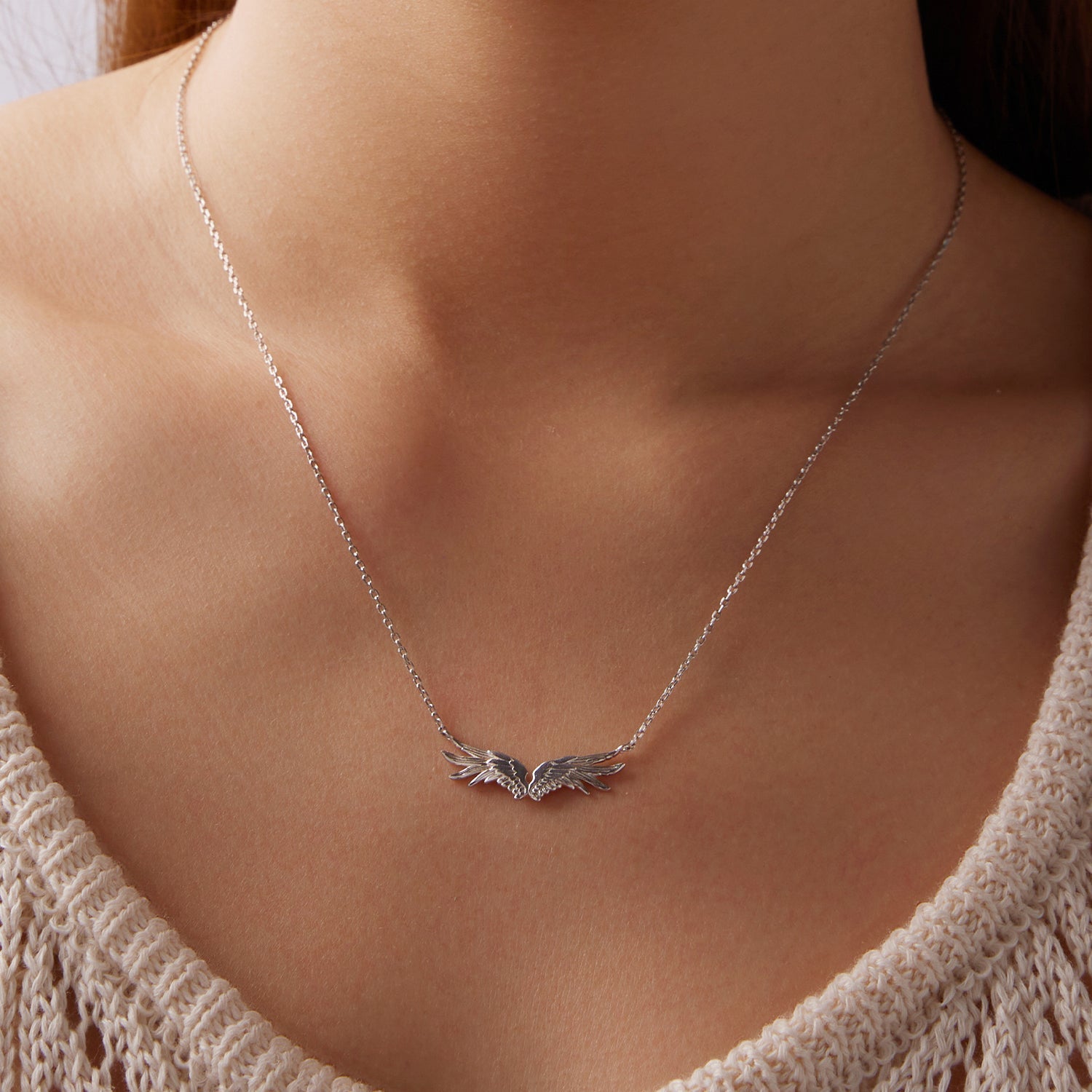 925 Sterling Silver Plated 40+5cm White Gold Necklace for Women DestGlow