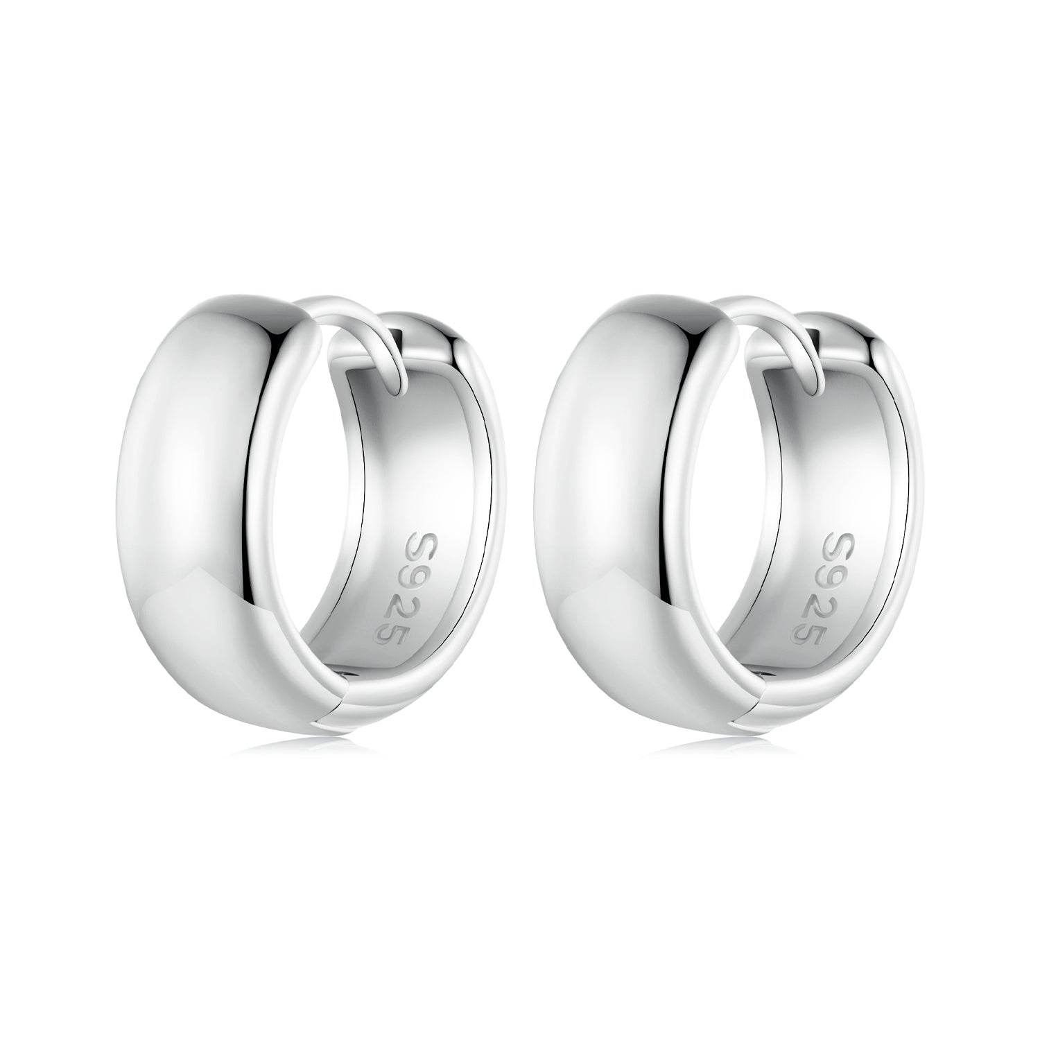 925 Sterling Silver Platinum Plated Earrings 11x5mm for Women DestGlow