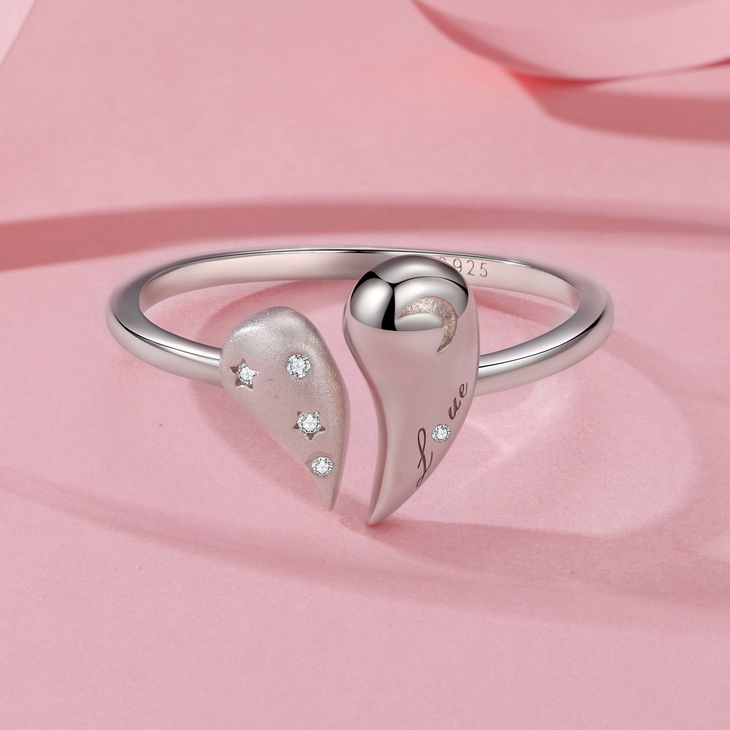 925 Sterling Silver 1.1cm White Gold Plated CZ Pendant Ring DestGlow