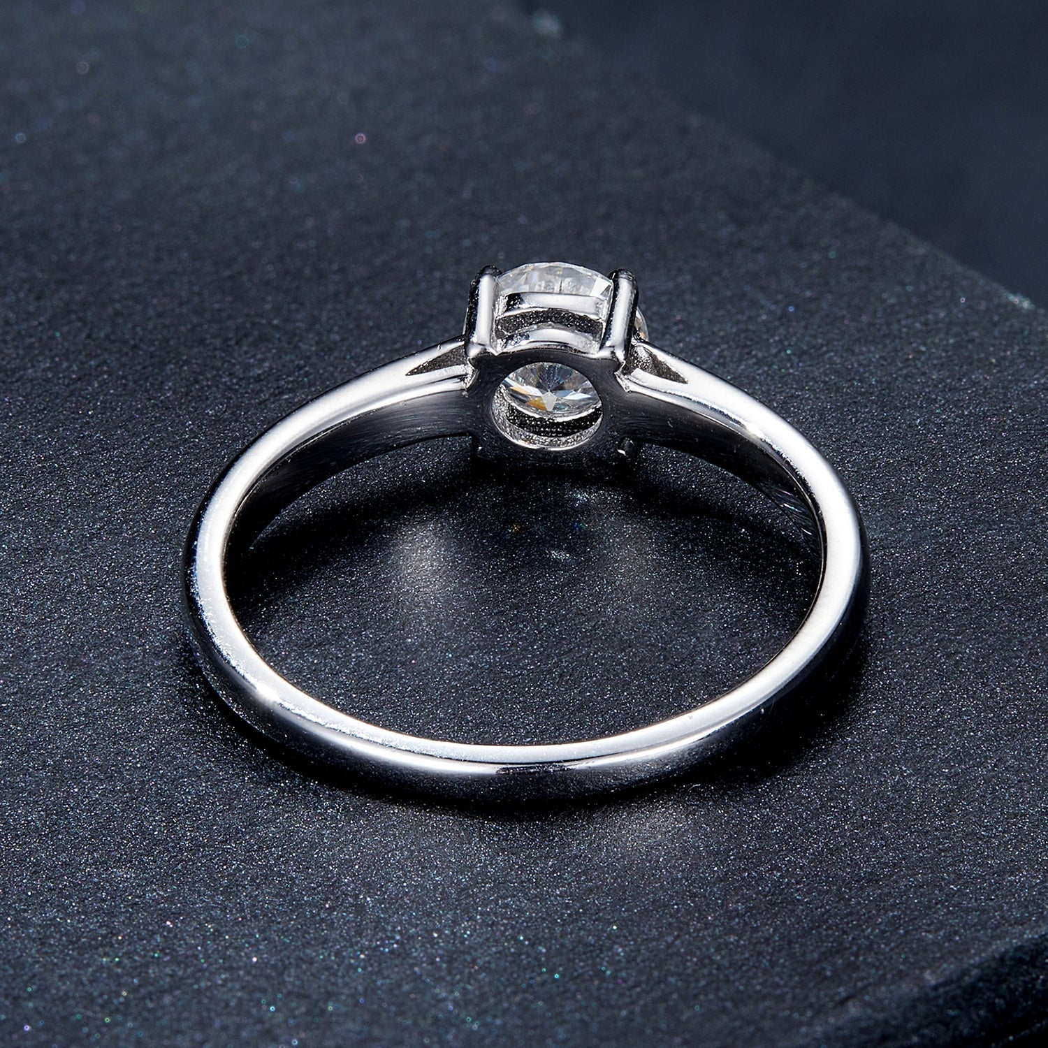 925 Sterling Silver Moissanite Ring 0.6 Carat Size 6 for Women DestGlow