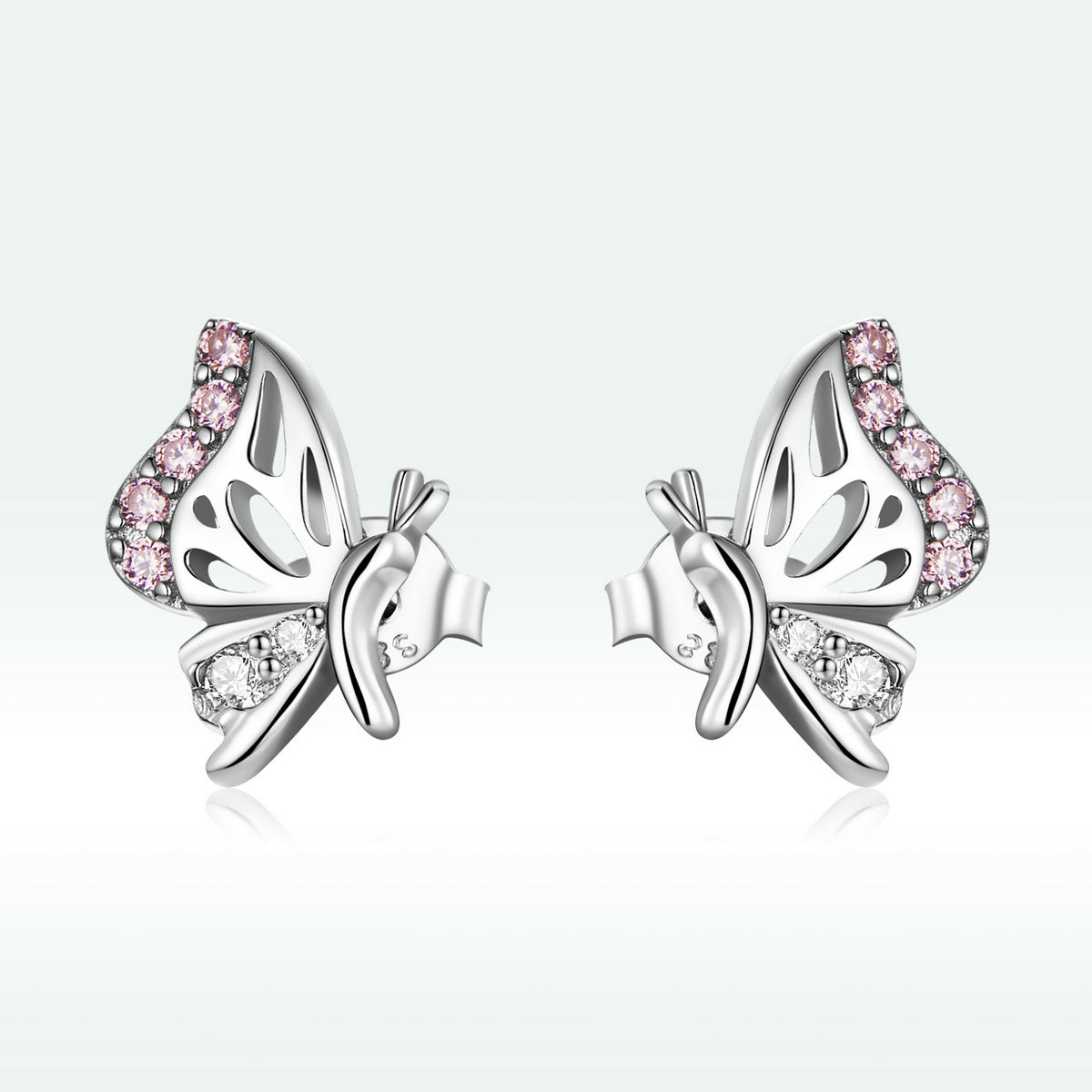 925 Sterling Silver Earrings with CZ in Pavé Setting DestGlow