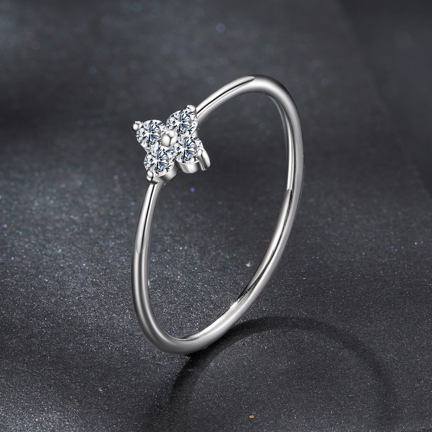 925 Sterling Silver Moissanite Size 6 Ring for Women DestGlow