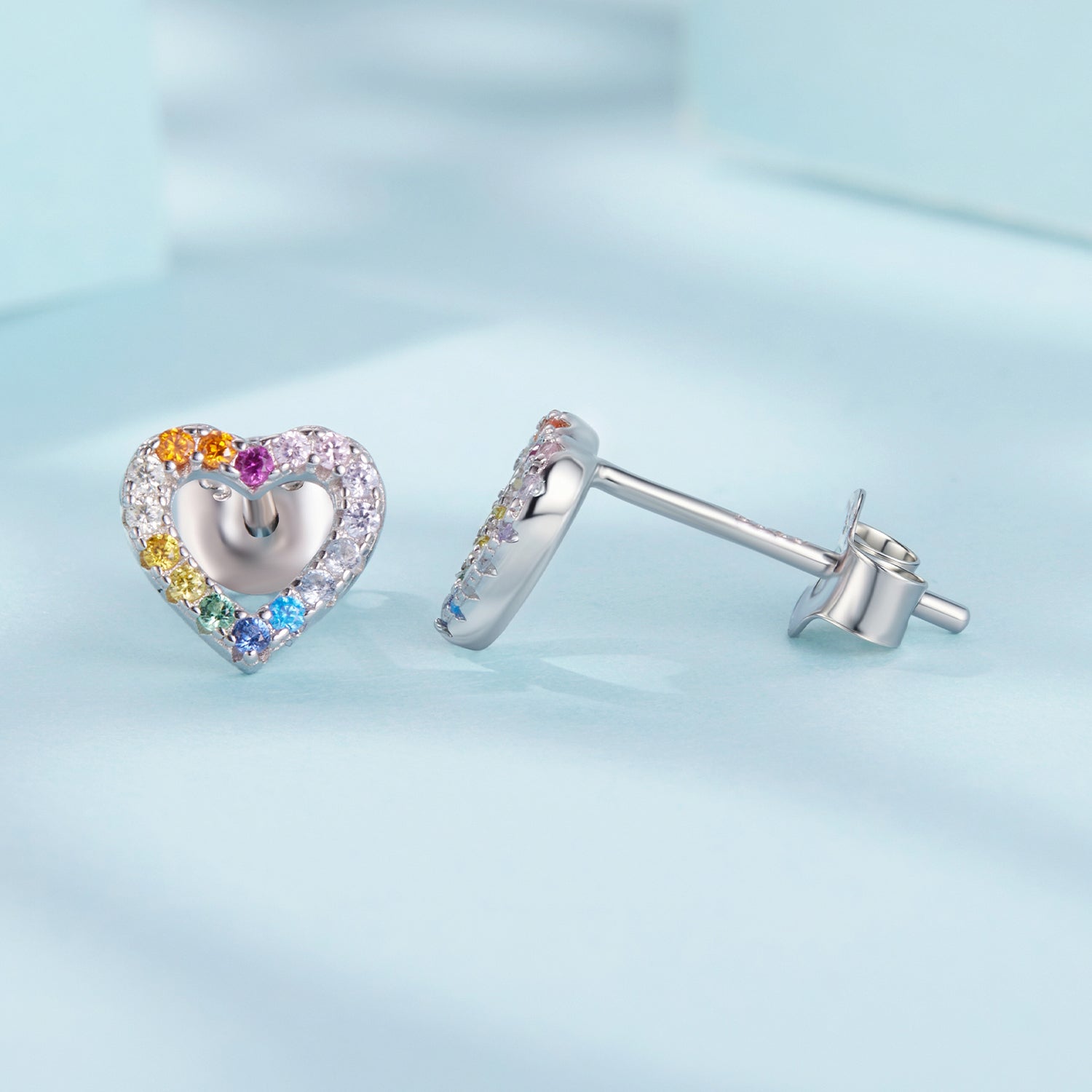 925 Sterling Silver Earrings with Pavé Setting and CZ DestGlow