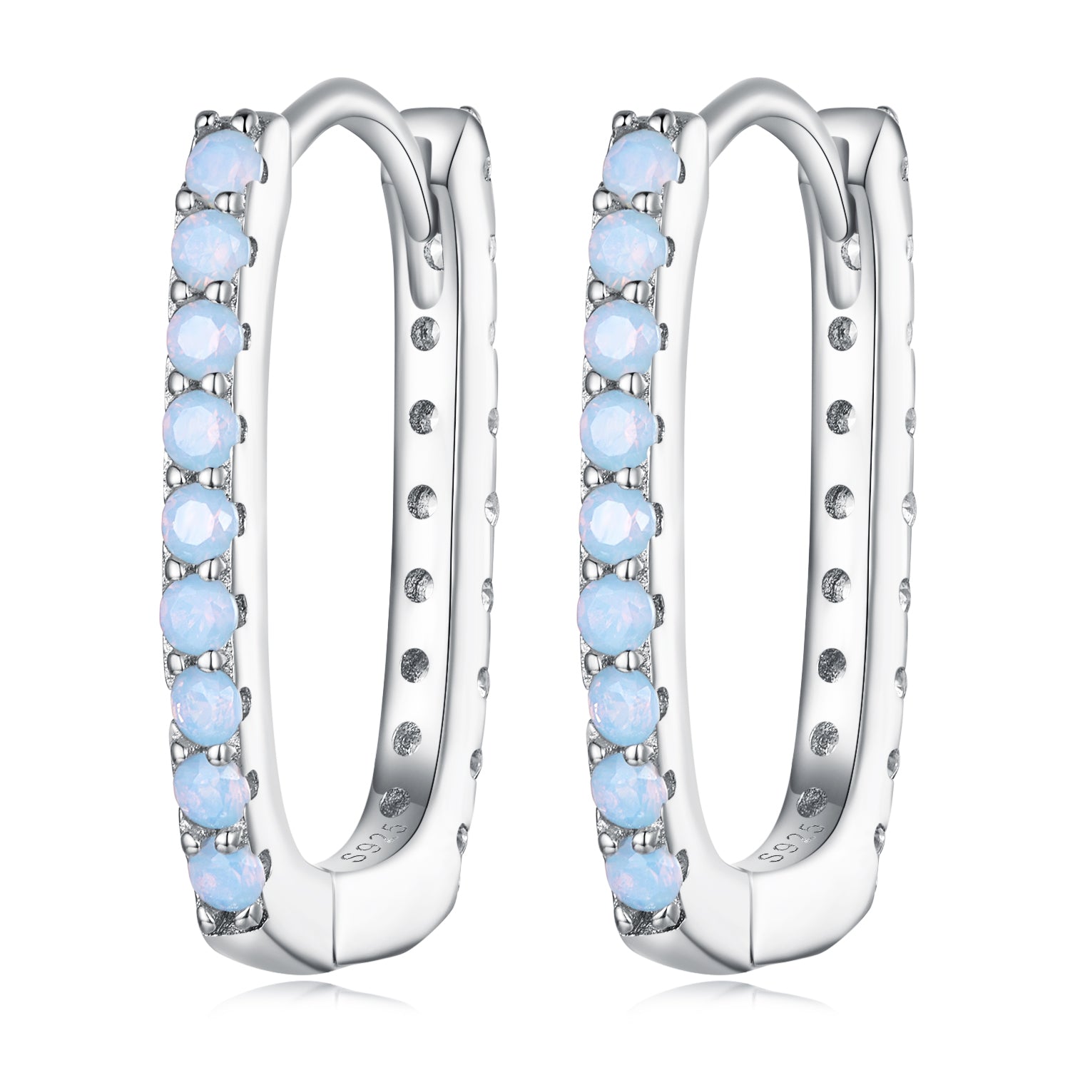 925 Sterling Silver Opal Earrings with Platinum Plating for Women DestGlow