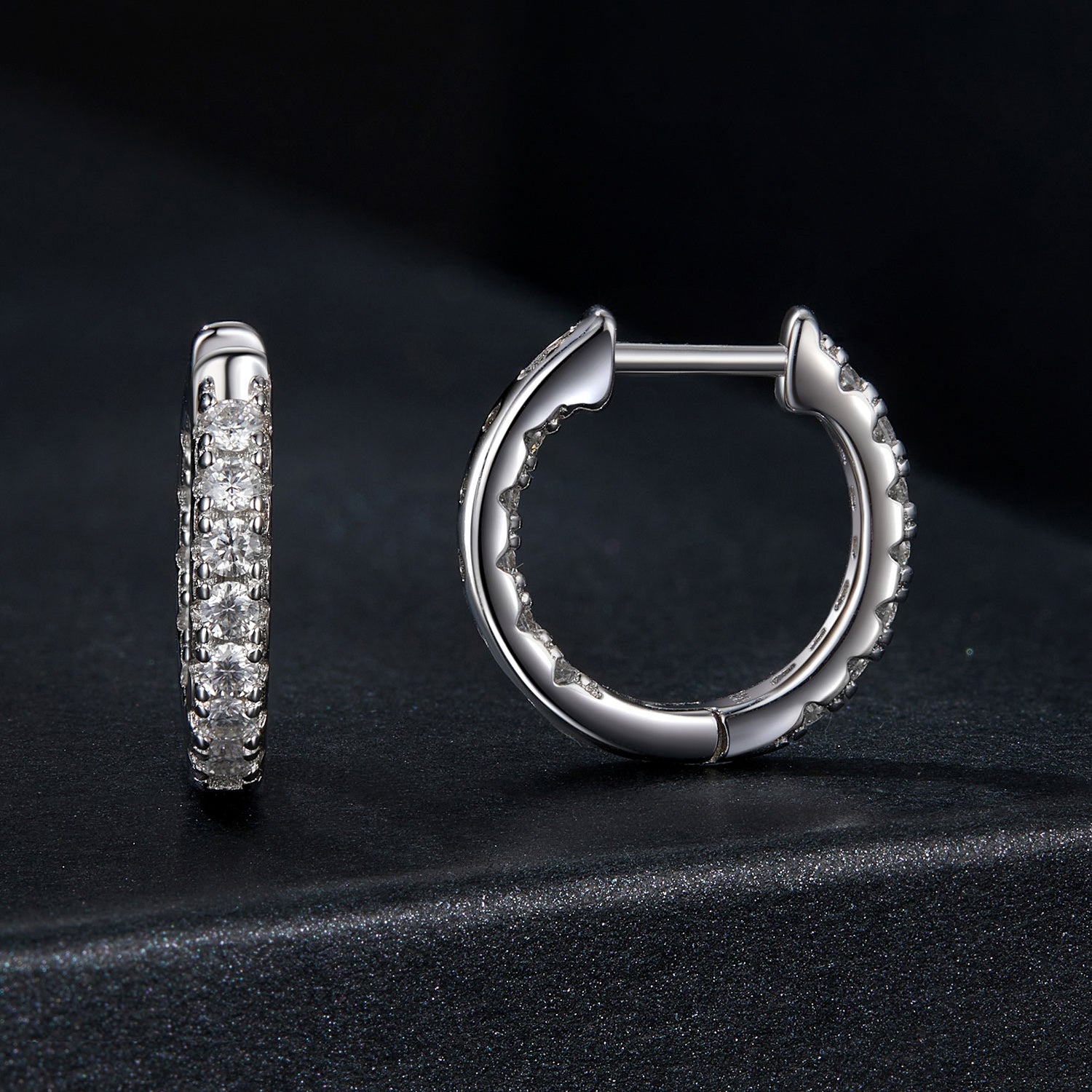925 Sterling Silver 0.023 Carat Moissanite Earrings for Women DestGlow