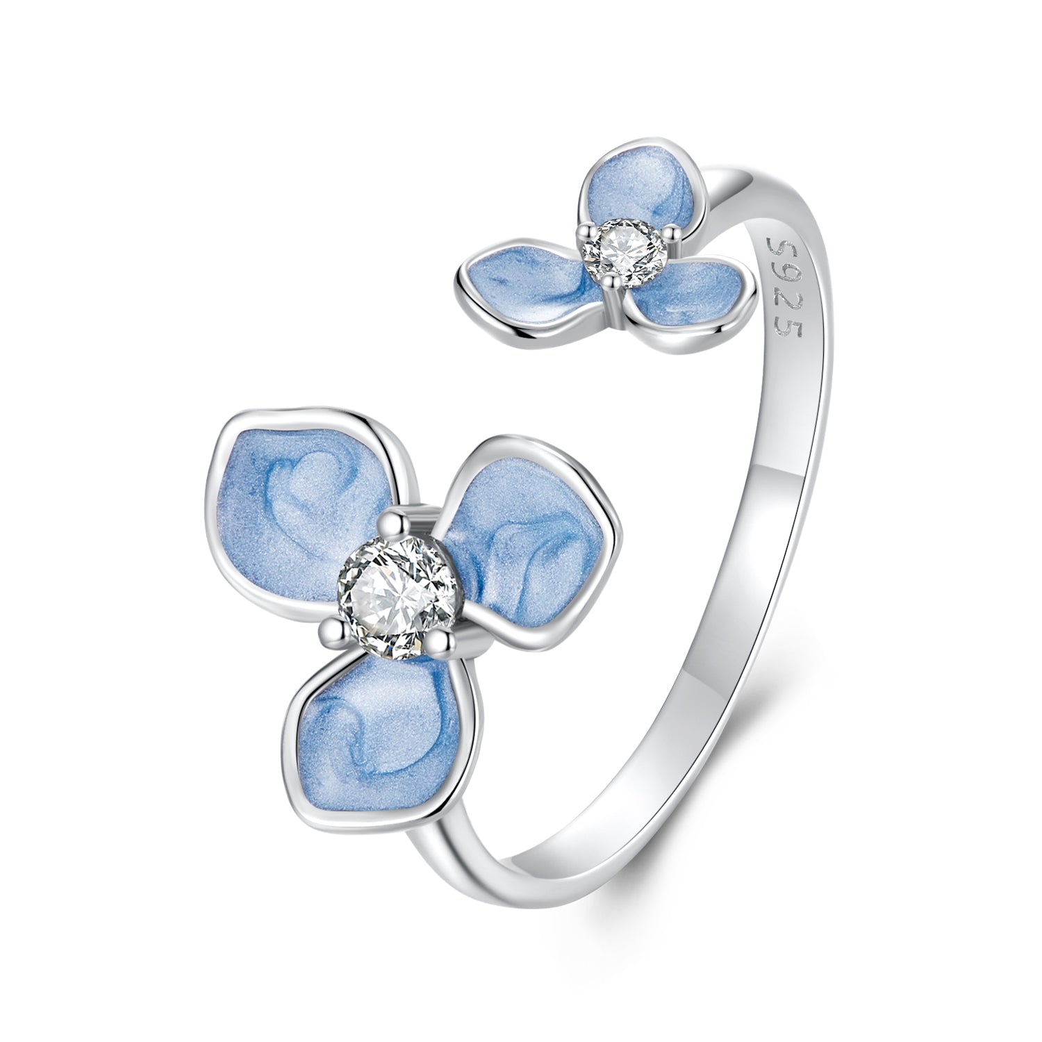 925 Sterling Silver Ring with Enamel Process and Pavé CZ - Stylish & Elegant Design for Women DestGlow